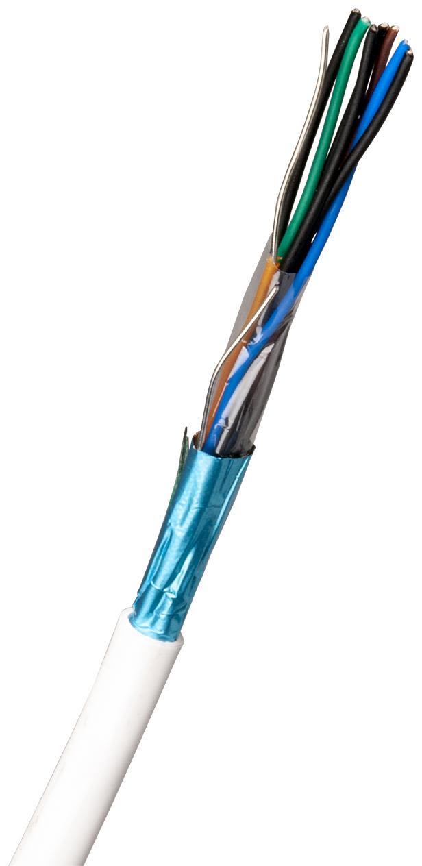 Nexans PTS-HF Telekabel 4x2x0.6 mm, vit 100 m, bobin