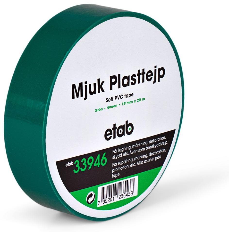 etab 33946 Plasttejp mjuk, PVC, 20 m svart, 15 mm
