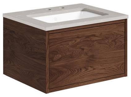 Gustavsberg Ducentic GB71DCVU60AWSG1200 Kommodpaket 60 cm, brun ek/grå sten, 2 blandarhål Brun ek/Grå sten