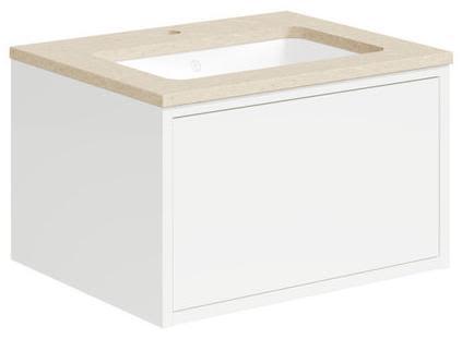 Gustavsberg Ducentic GB71DCVU60DHCC1100 Kommodpaket 60 cm, vit/beige sten, 1 blandarhål Vit/Beige sten