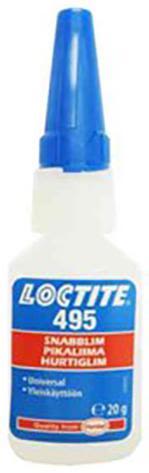 Loctite 495 Cyanoakrylatlim 20 g, snabbhärdande för gummi
