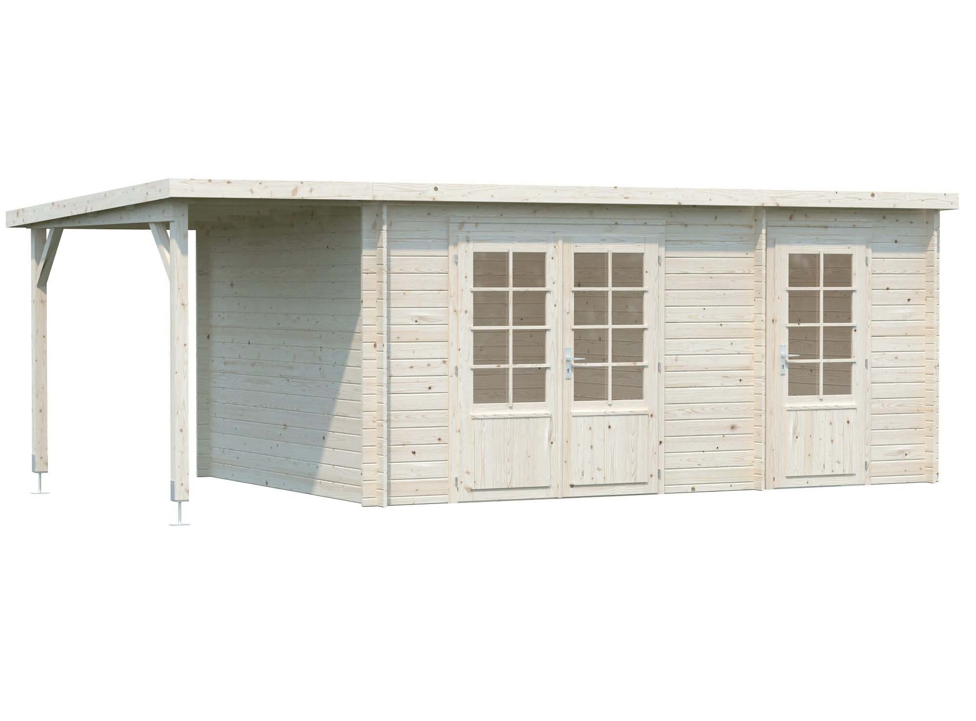 Palmako Ella Stuga 17,8 m²/inv. 13,1+3,9 m², utan golv, obehandlad