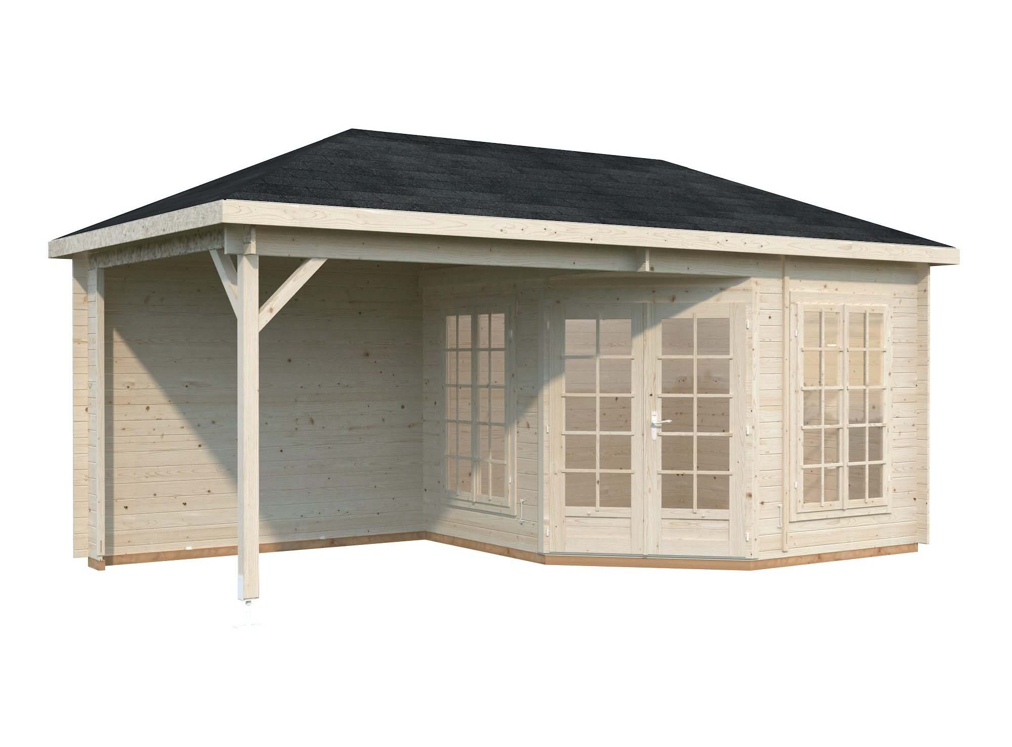 Palmako Melanie Lusthus 15,6 m²/inv. 7,0+8,1 m², med 28 mm vägg,, obehandlad