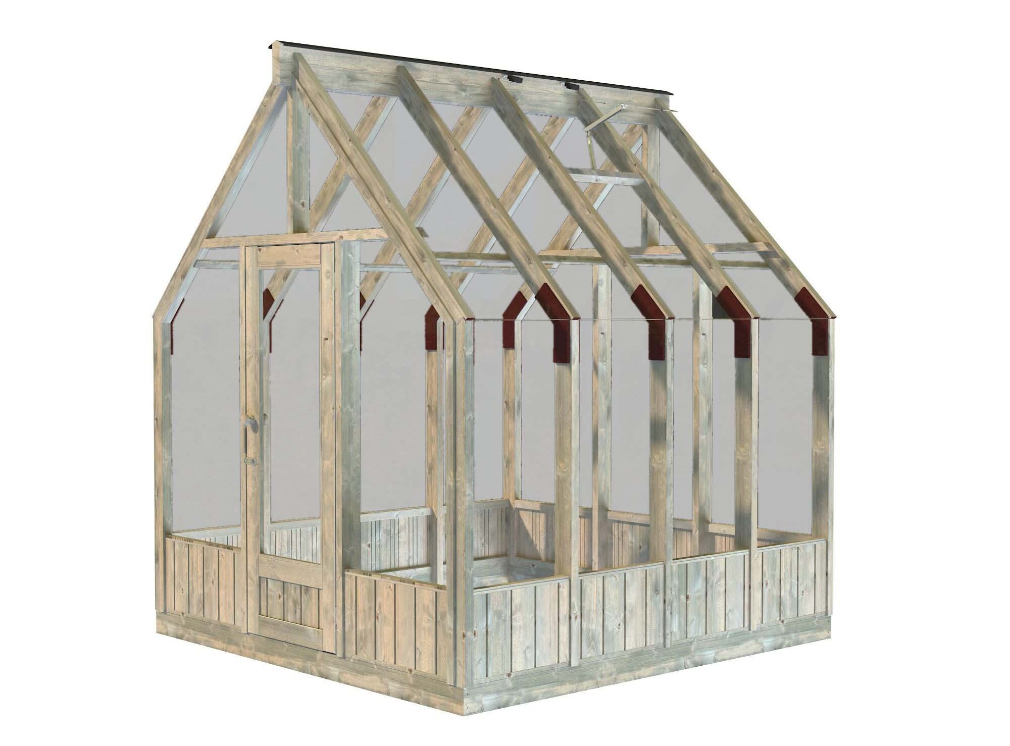 Palmako Emilia Orangeri 5,8 m²/inv. 5,4 m², grå tryckimpregnerad