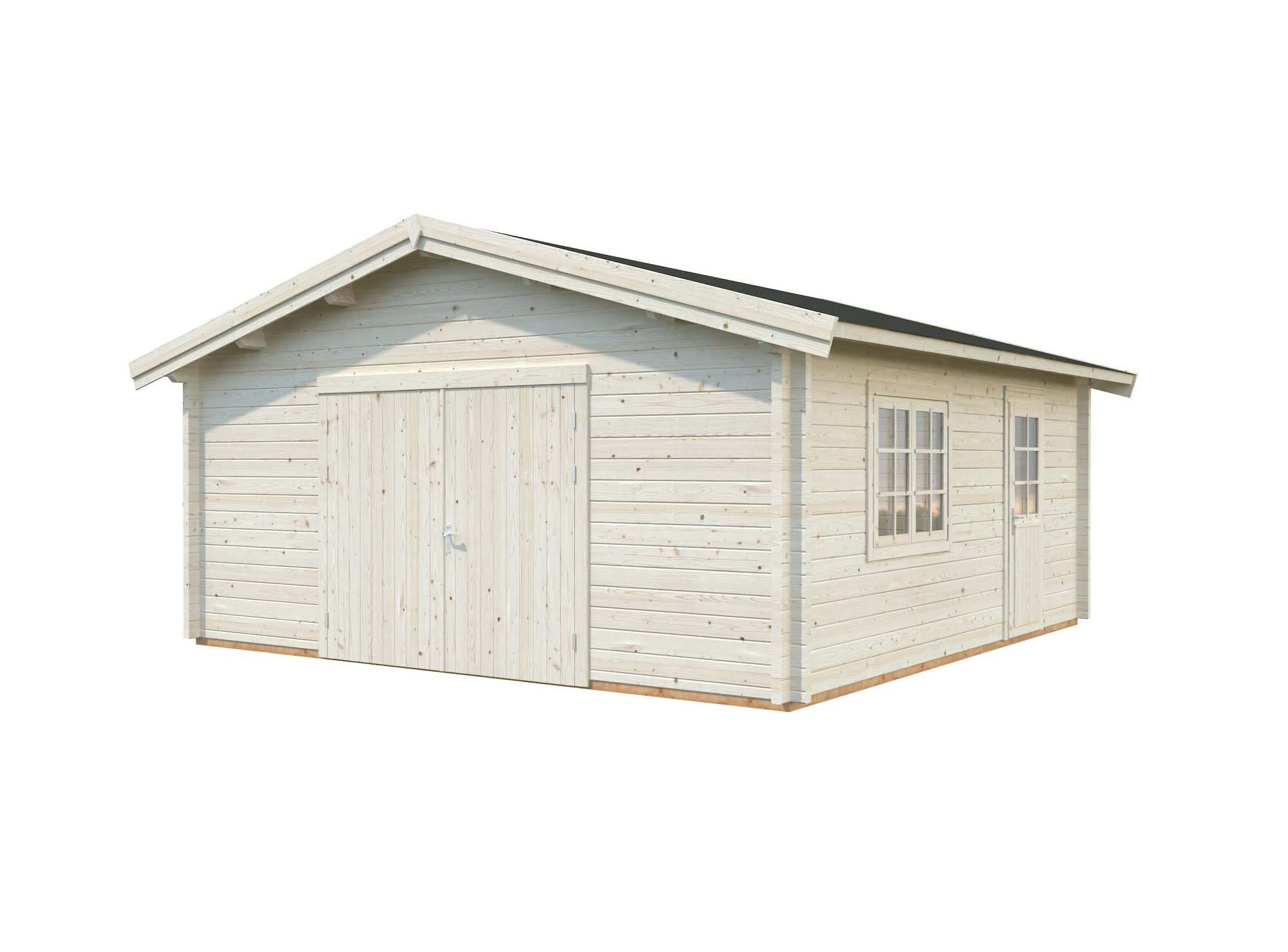 Palmako Roger Garage 29,2 m²/inv. 27,7 m², med port, obehandlad