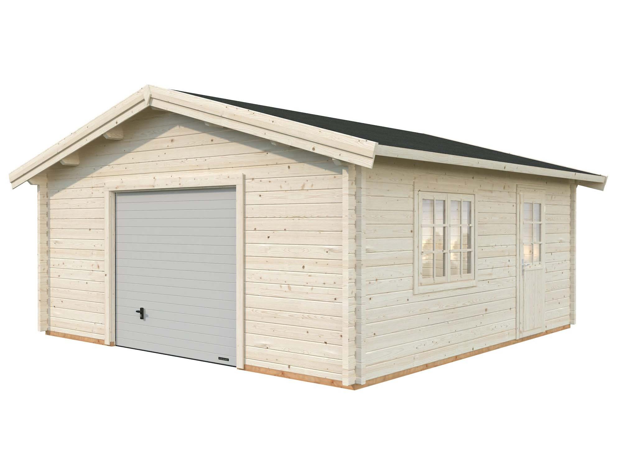 Palmako Roger Garage 29,2 m²/inv. 27,7 m², med port, obehandlad