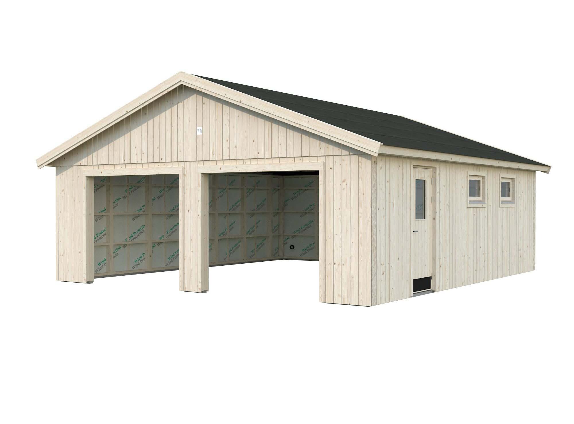 Palmako Andre Dubbelgarage 49,1 m²/inv. 44,7 m², utan port, obehandlad
