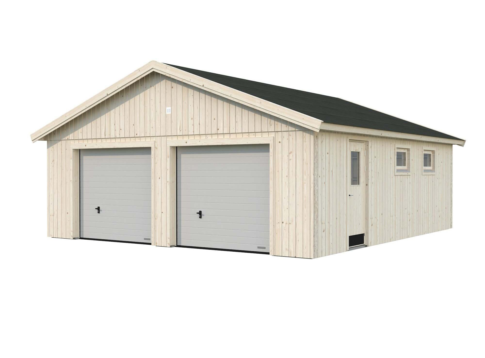Palmako Andre Dubbelgarage 49,1 m²/inv. 44,7 m², med port, obehandlad