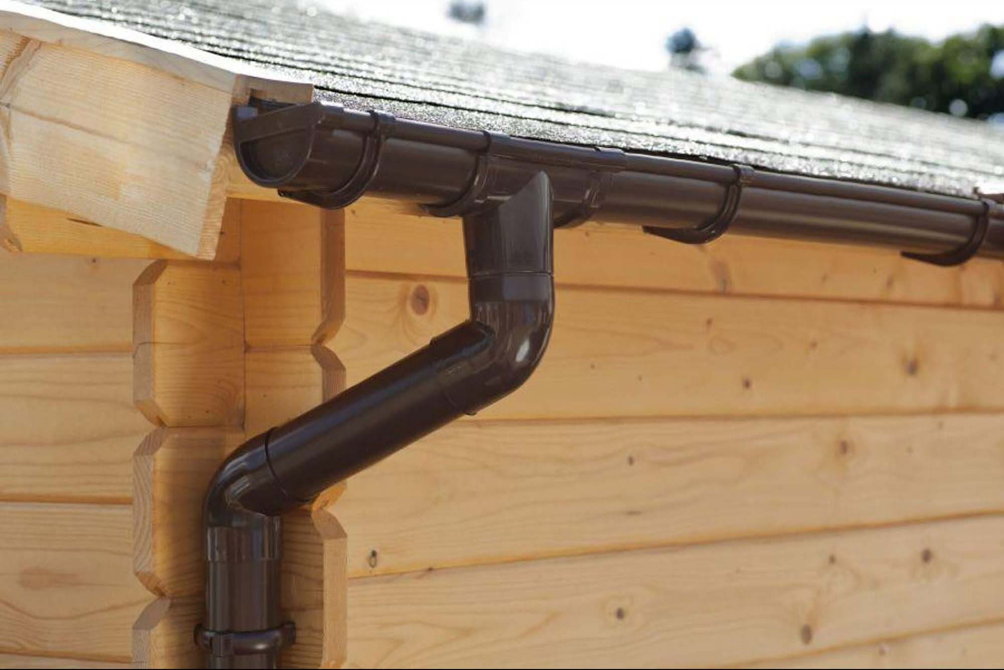 Palmako 106627 Takavvattning mörkbrun, för platt tak 4000 mm