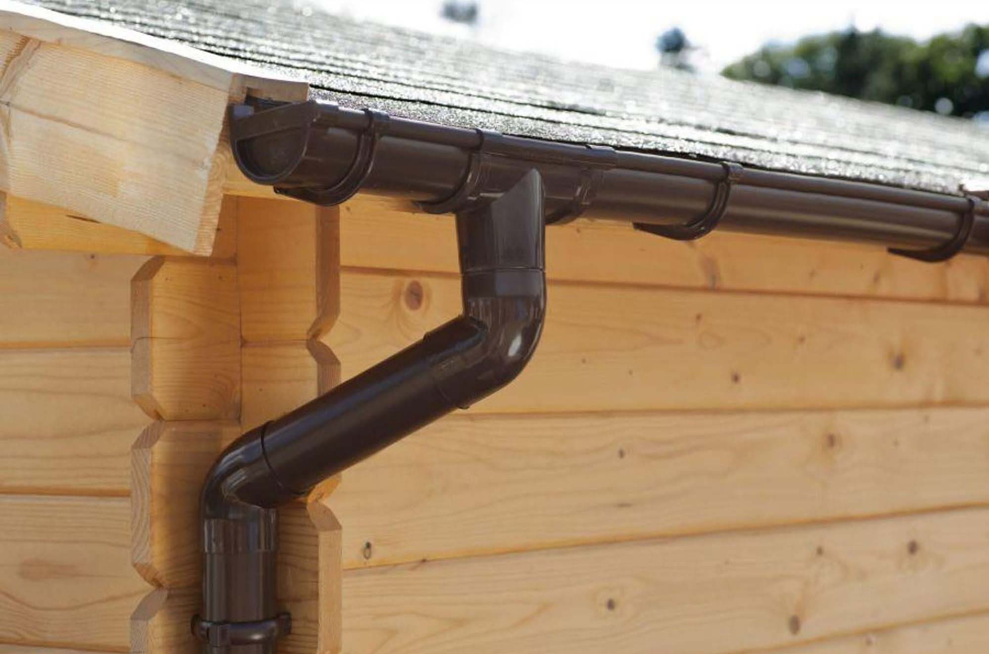 Palmako 106628 Takavvattning mörkbrun, för platt tak 6000 mm