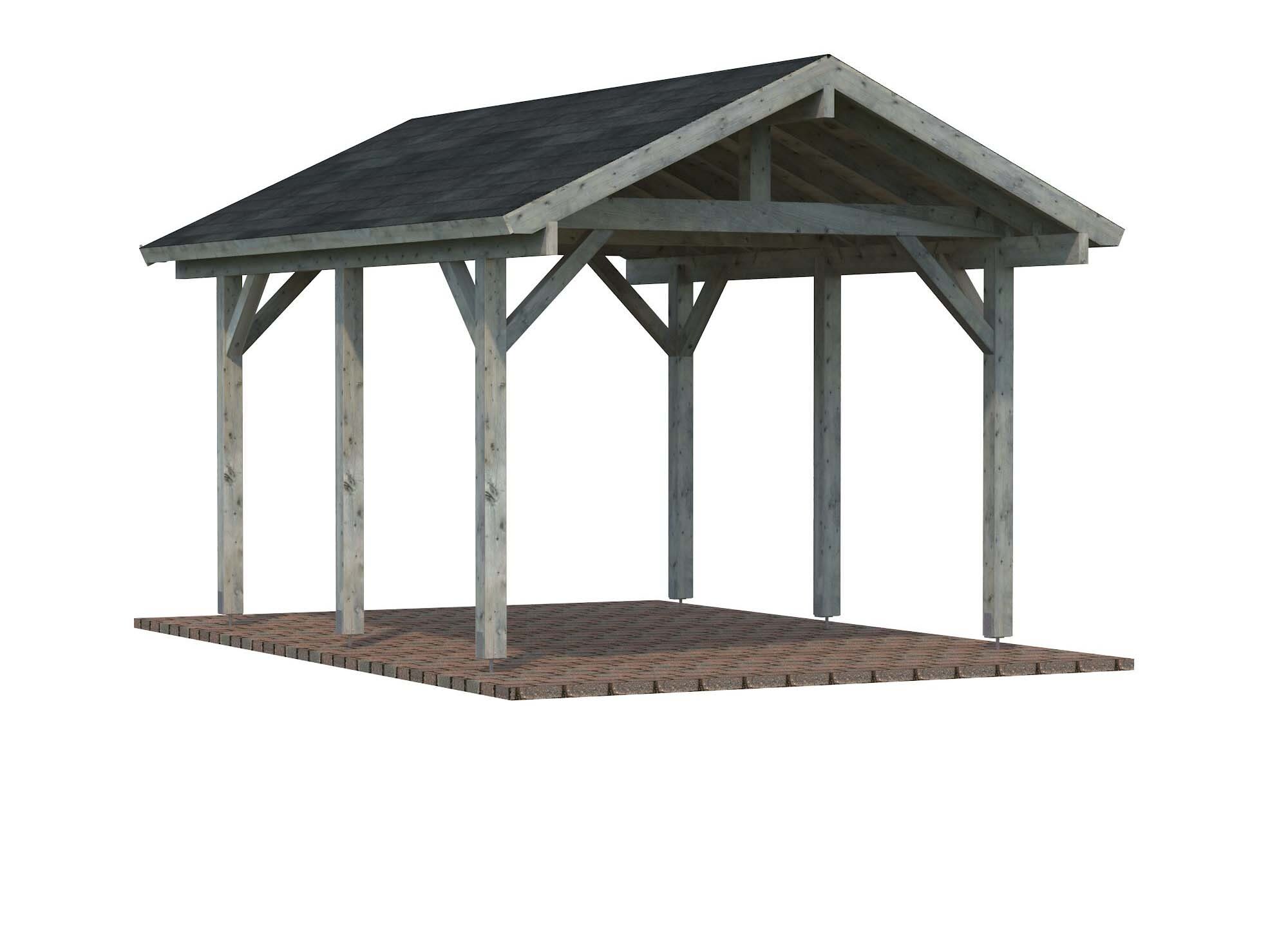 Palmako Robert Carport 16 m²/11,7 m², grå impregnerad