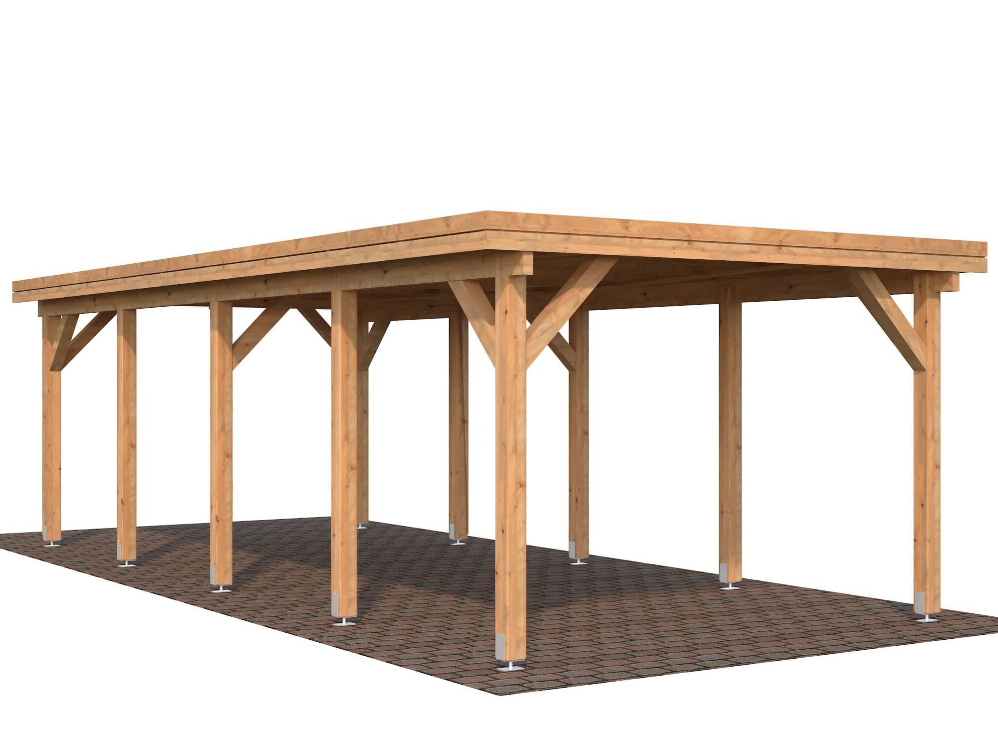 Palmako Karl Carport 27,4 m²/inv. 23,1 m², brun impregnerad