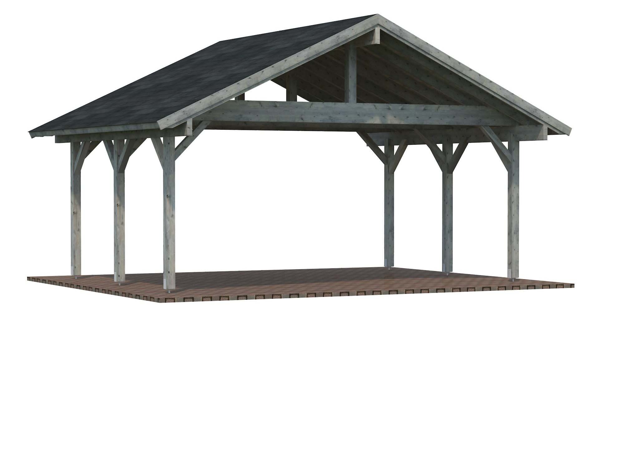 Palmako Robert Carport 28,3 m²/20,6 m², grå impregnerad