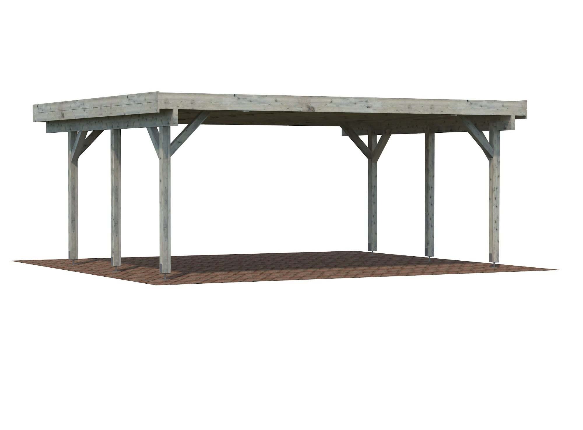 Palmako Karl Carport 30,7 m²/inv. 20,6 m², grå impregnerad