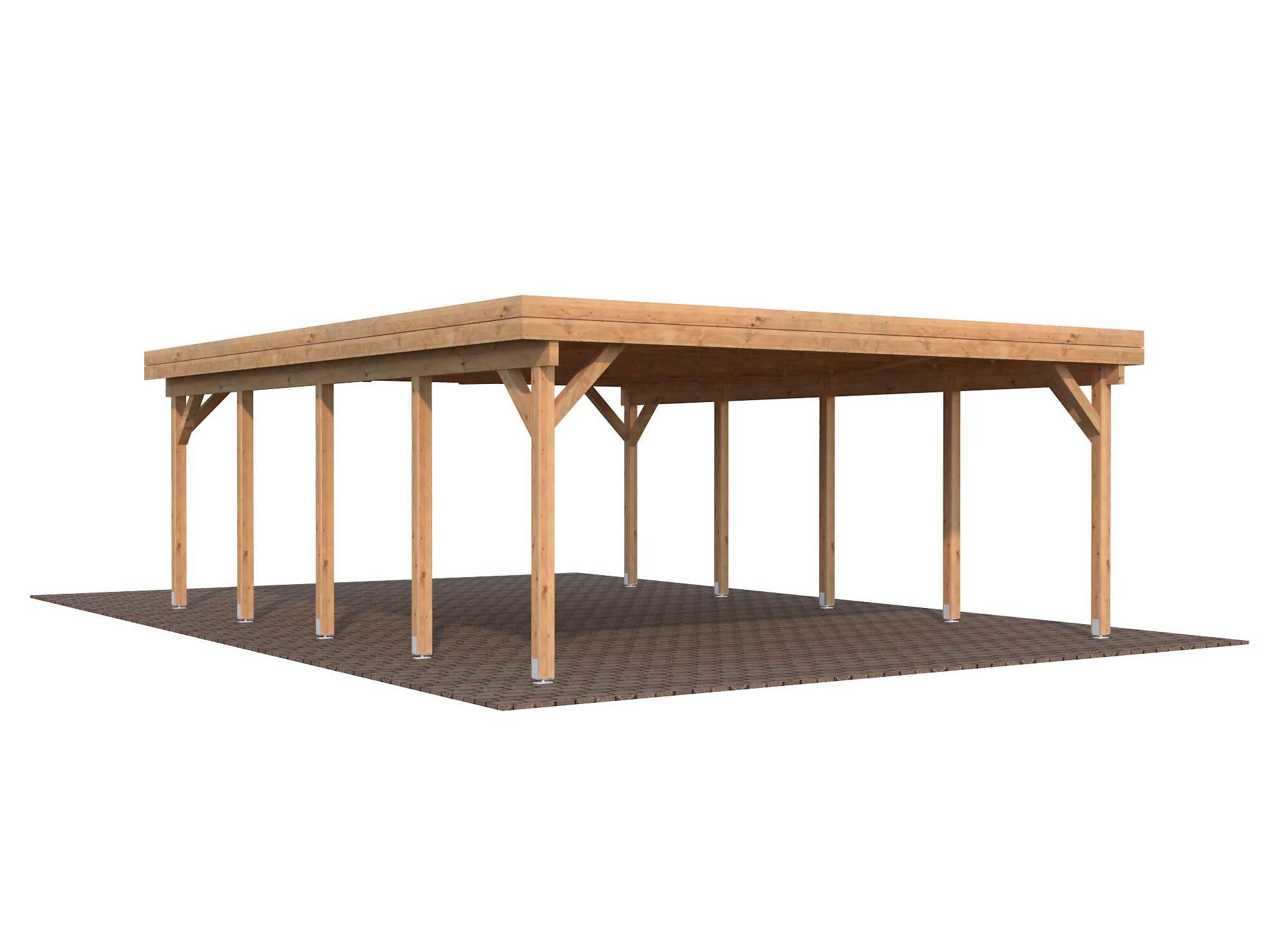 Palmako Karl Carport 45,7 m²/inv. 40,6 m², brun impregnerad