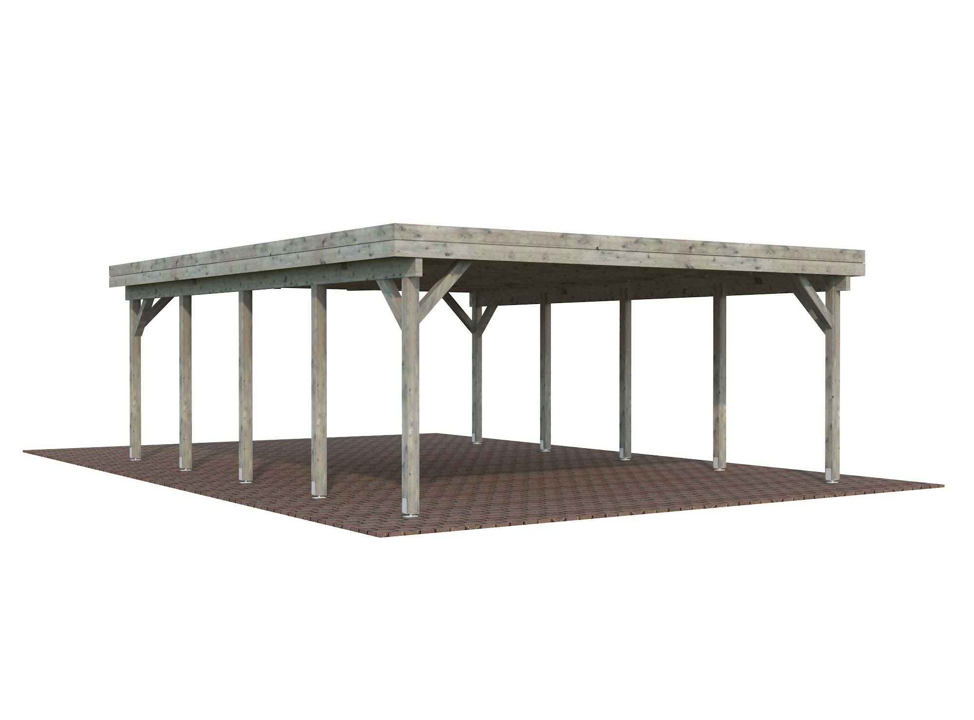 Palmako Karl Carport 45,7 m²/inv. 40,6 m², grå impregnerad