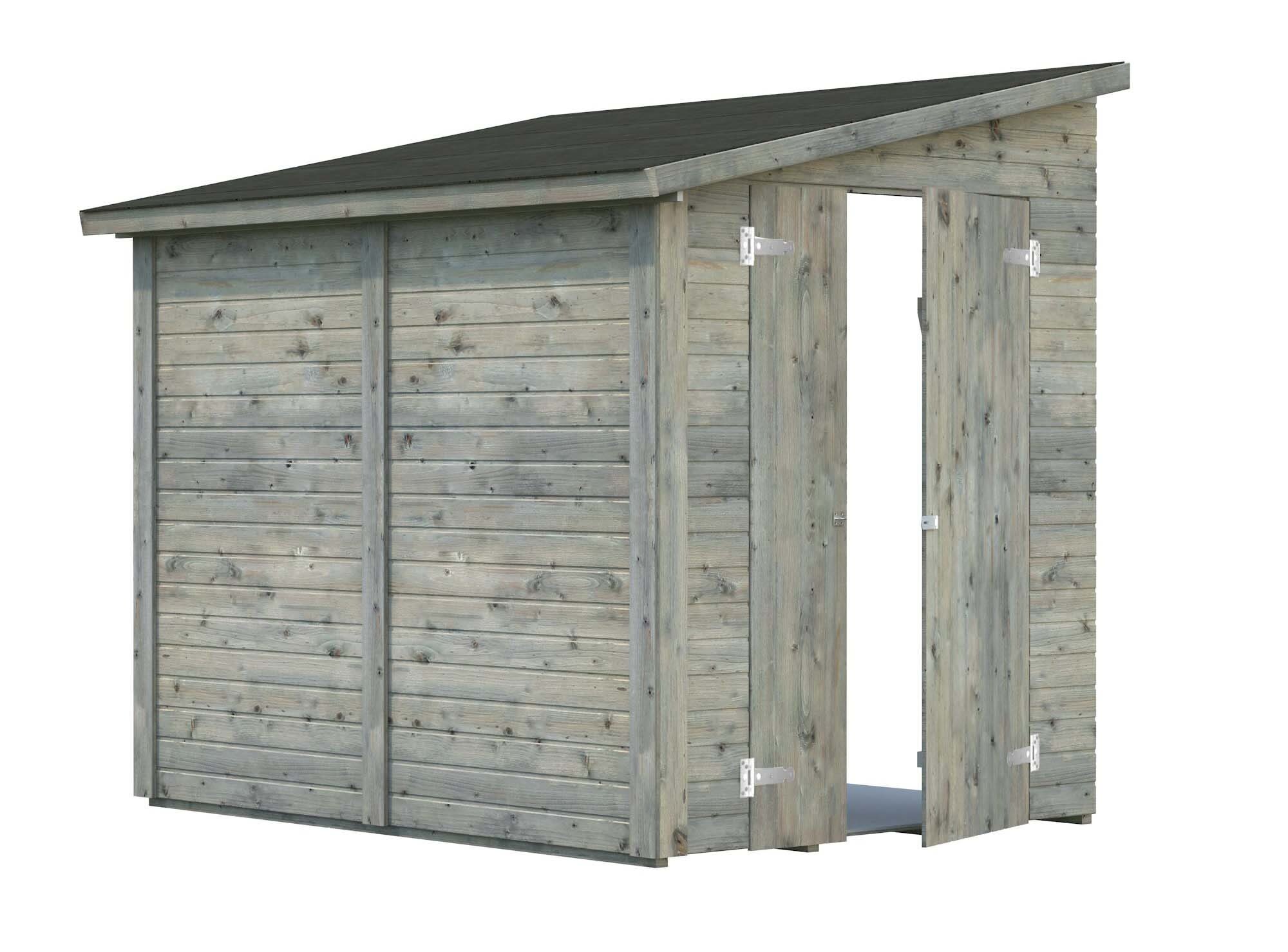 Palmako Mia Förråd 3,7 m²/inv. 3,4 m², grå impregnerad