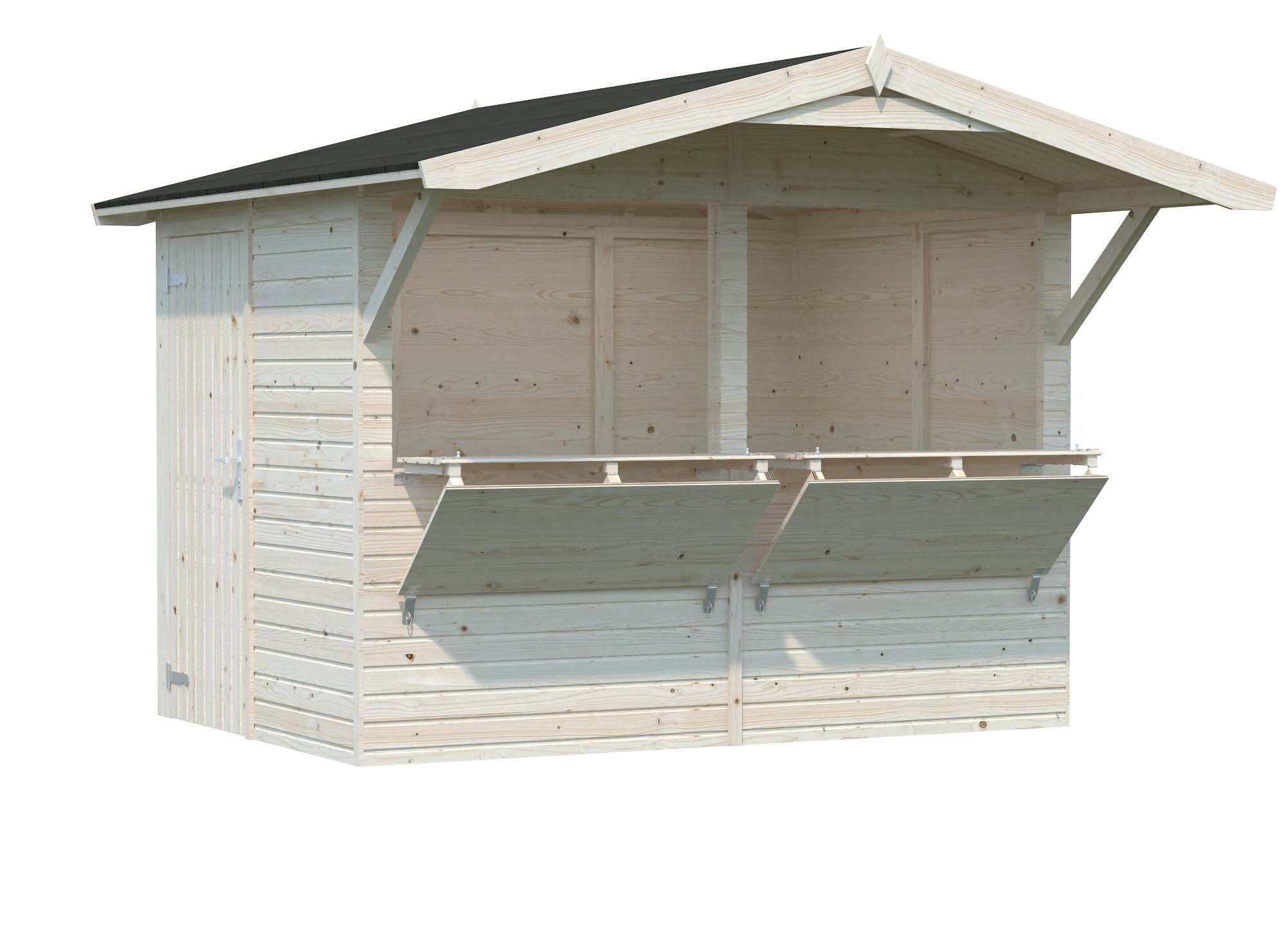 Palmako Stella Kiosk 5,2 m²/inv. 5 m², utan golv, impr. natur