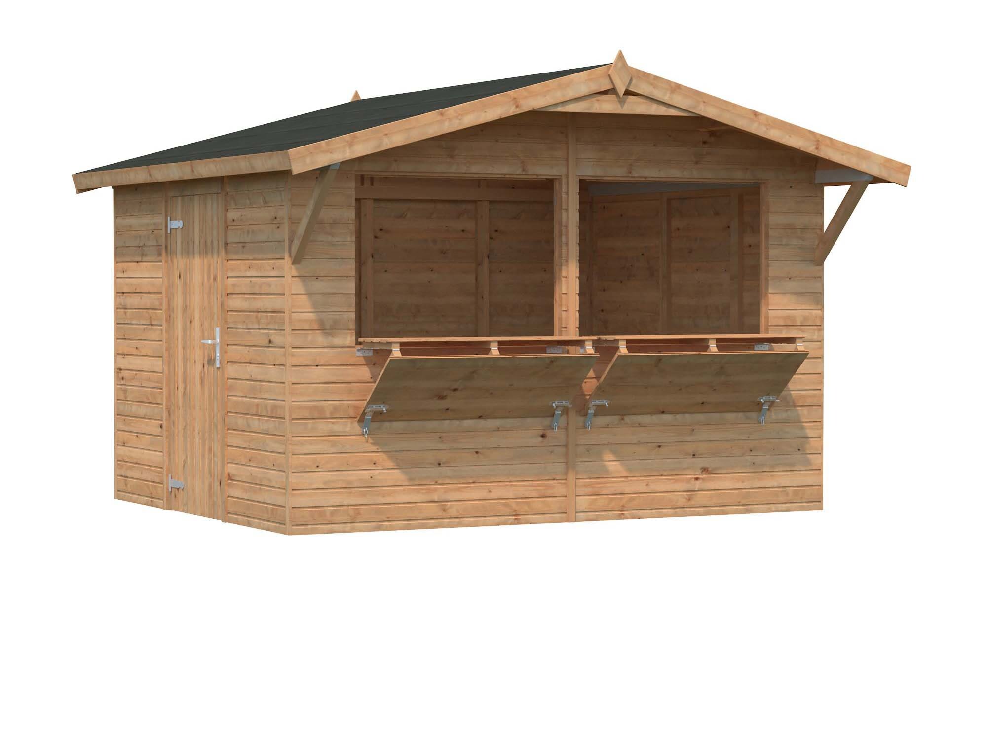 Palmako Stella Kiosk 8,4 m²/inv. 8,2 m², utan golv, brun, impr.