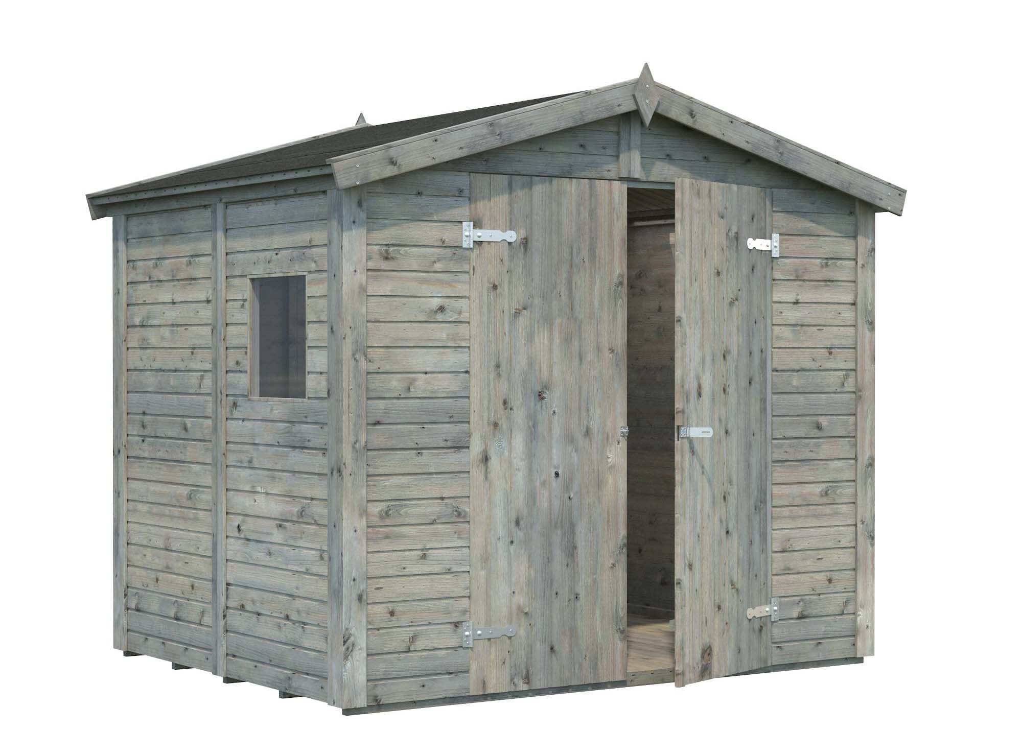 Palmako Dan Förråd 4,6 m²/inv. 4,5 m², grå impregnerad