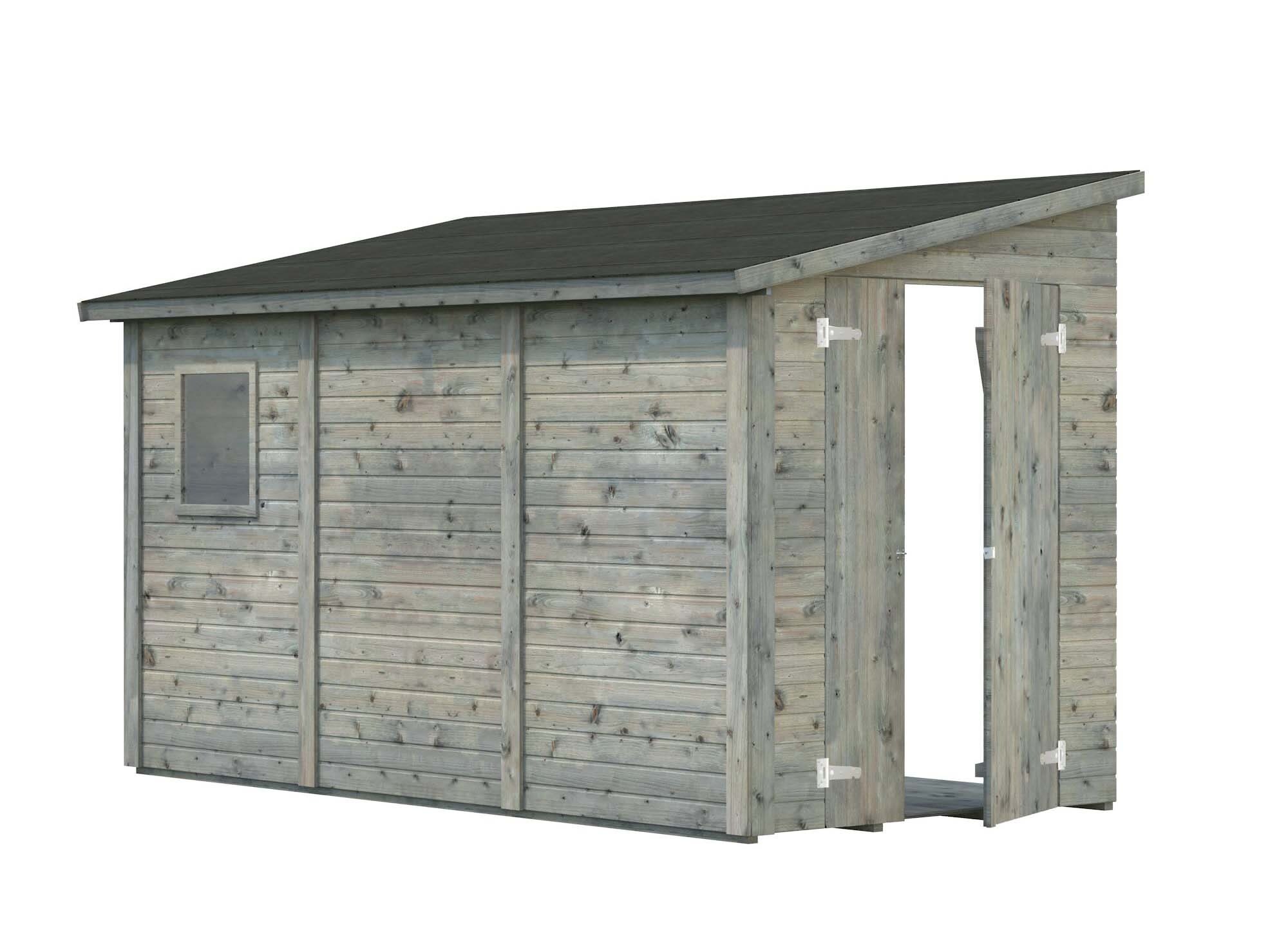 Palmako Mia Förråd 5,5 m²/inv. 5,2 m², grå impregnerad