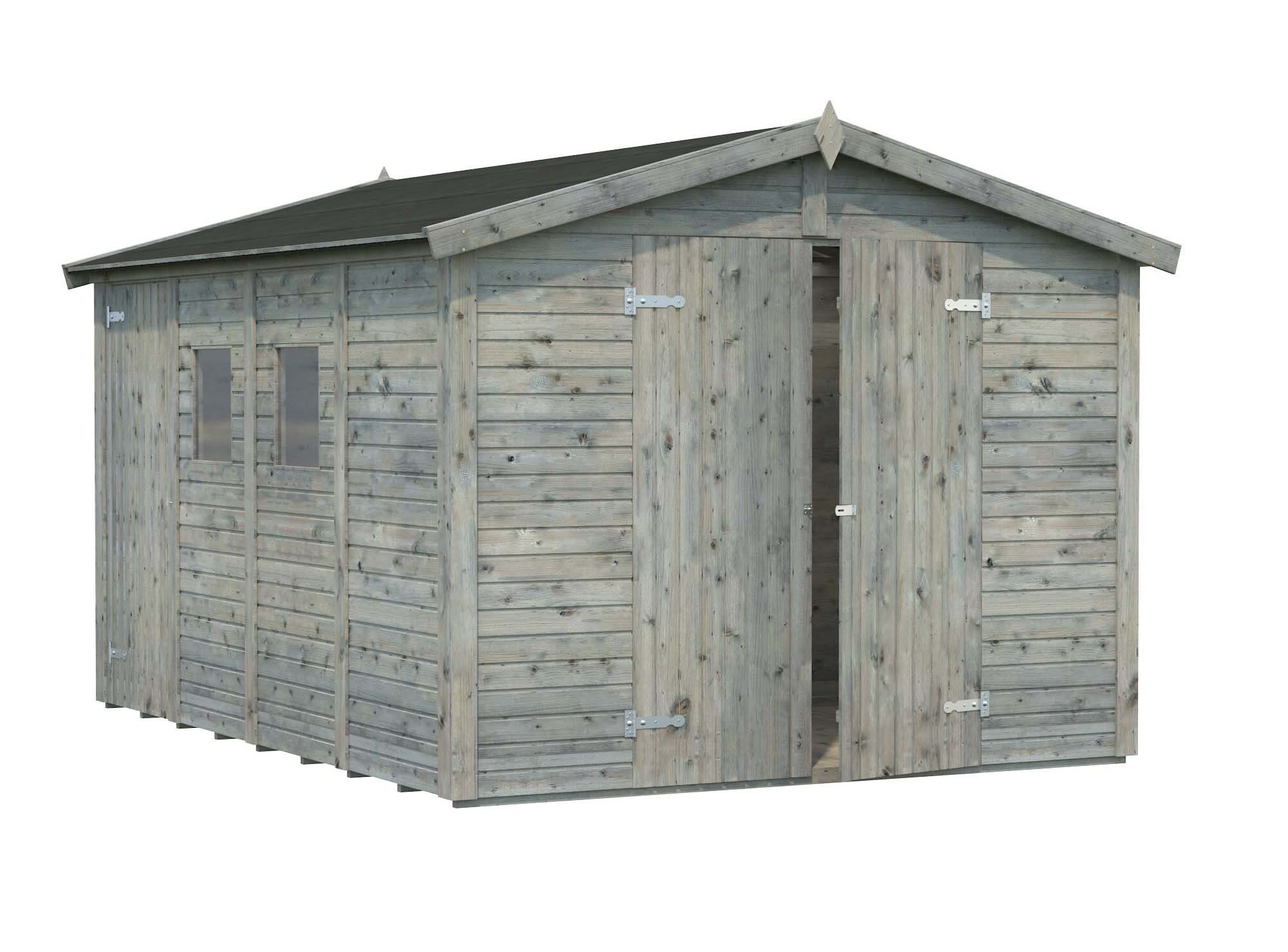 Palmako Dan Förråd 10,1 m²/inv. 9,9 m², grå impregnerad