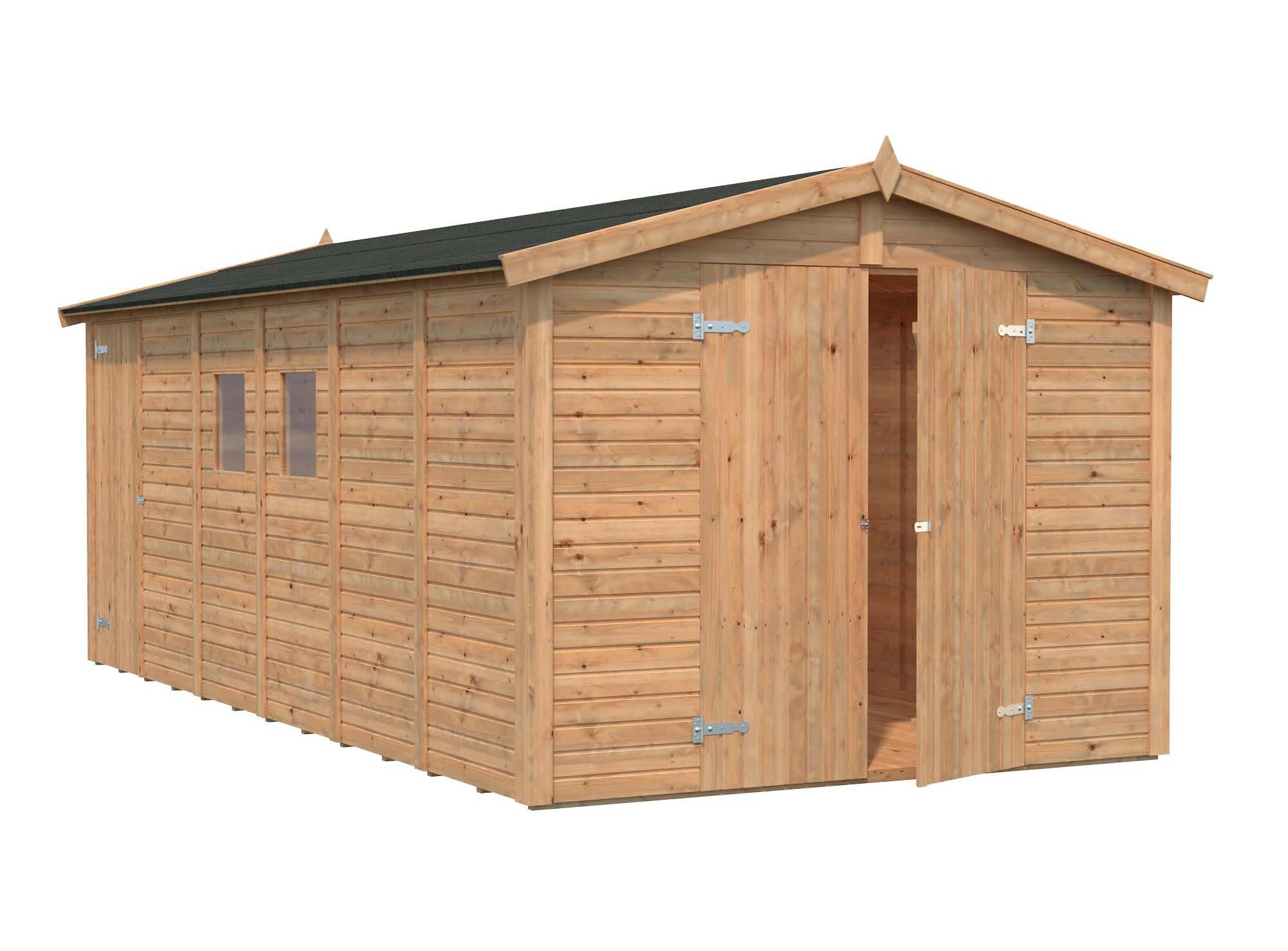 Palmako Dan Förråd 15 m²/inv. 14,2 m², brun impregnerad