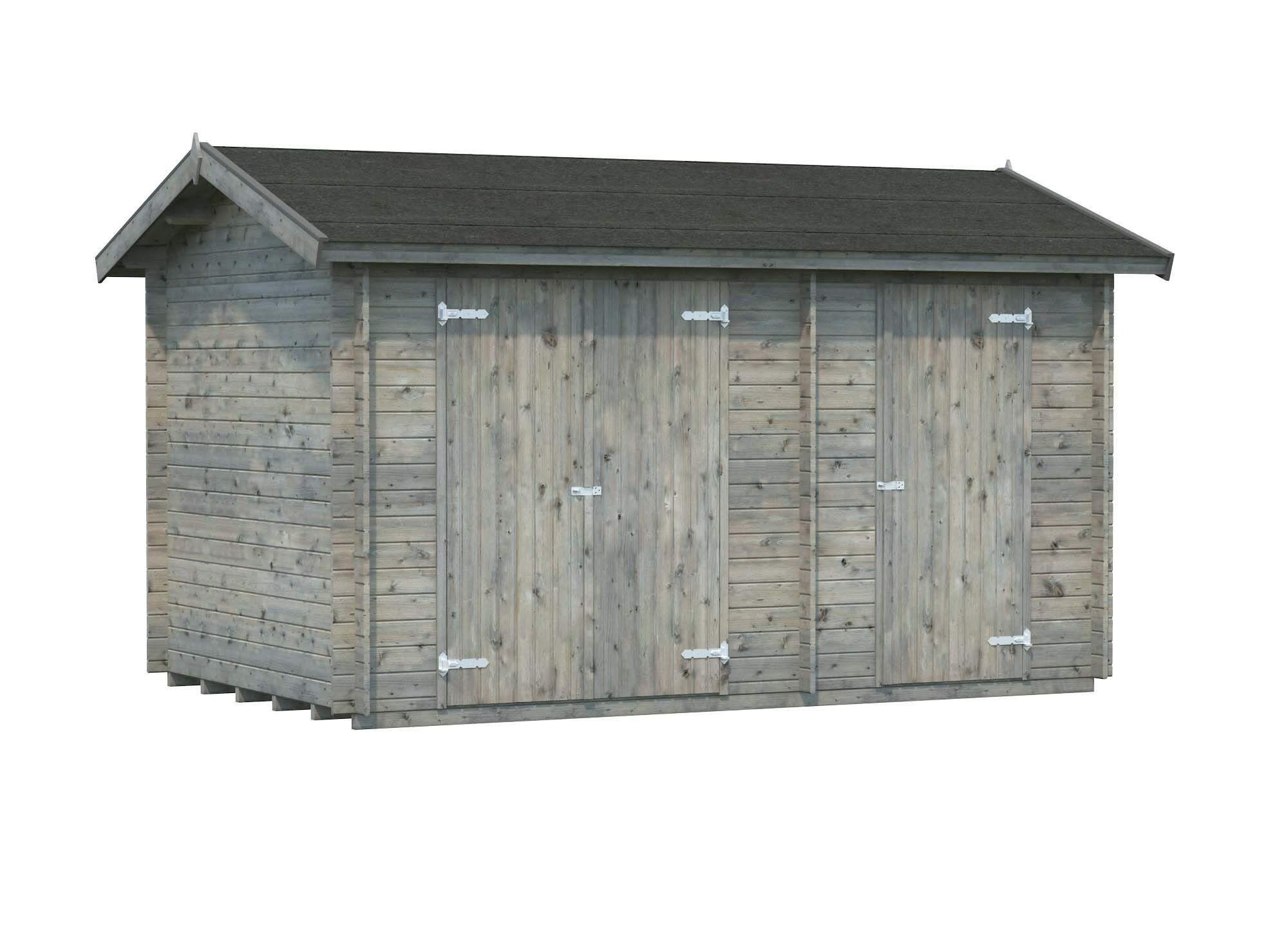Palmako Jari Förråd 9,4 m²/inv. 8,9 m², grå impregnerad