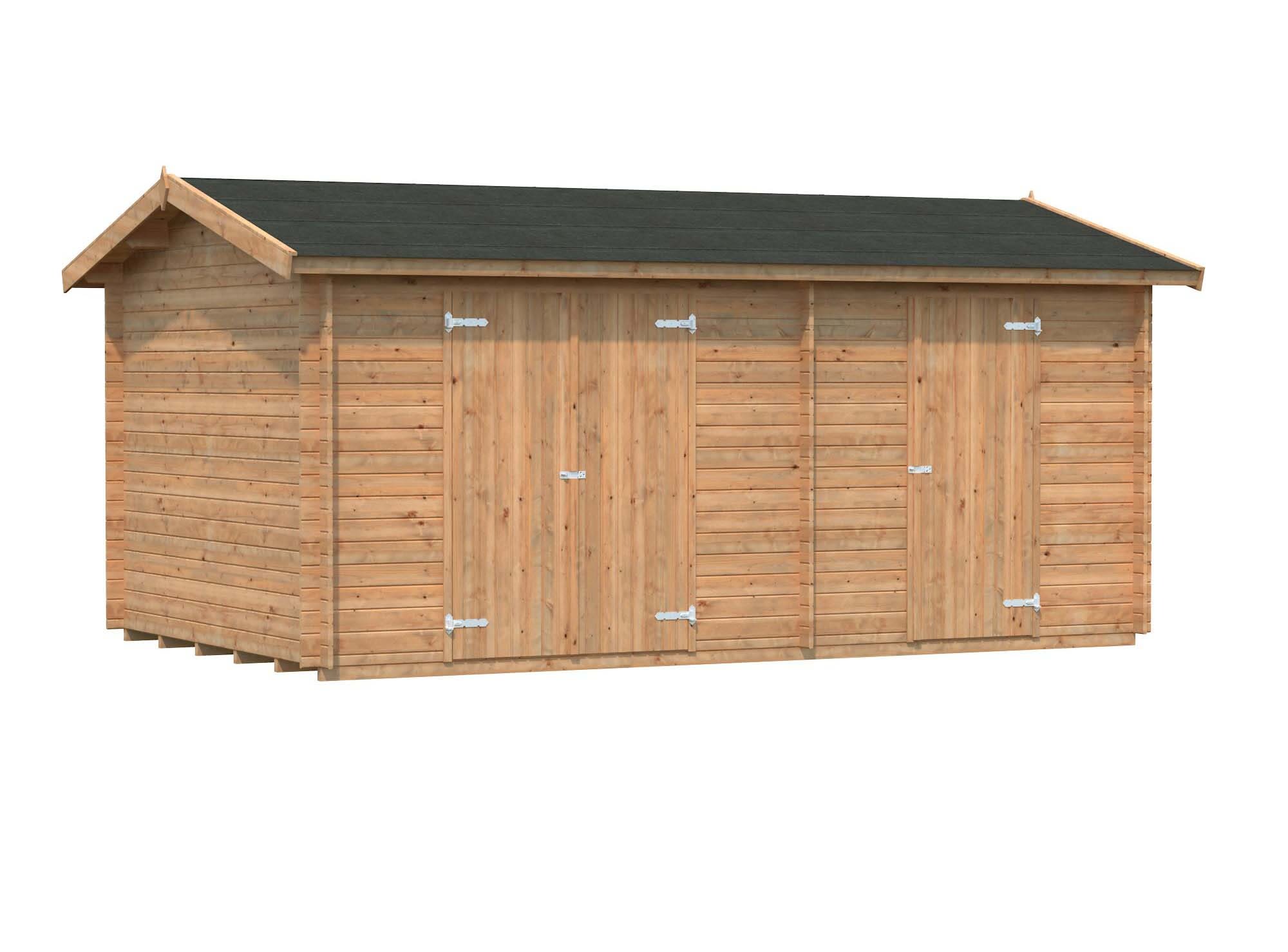 Palmako Jari Förråd 15 m²/inv. 14,5 m², brun impregnerad