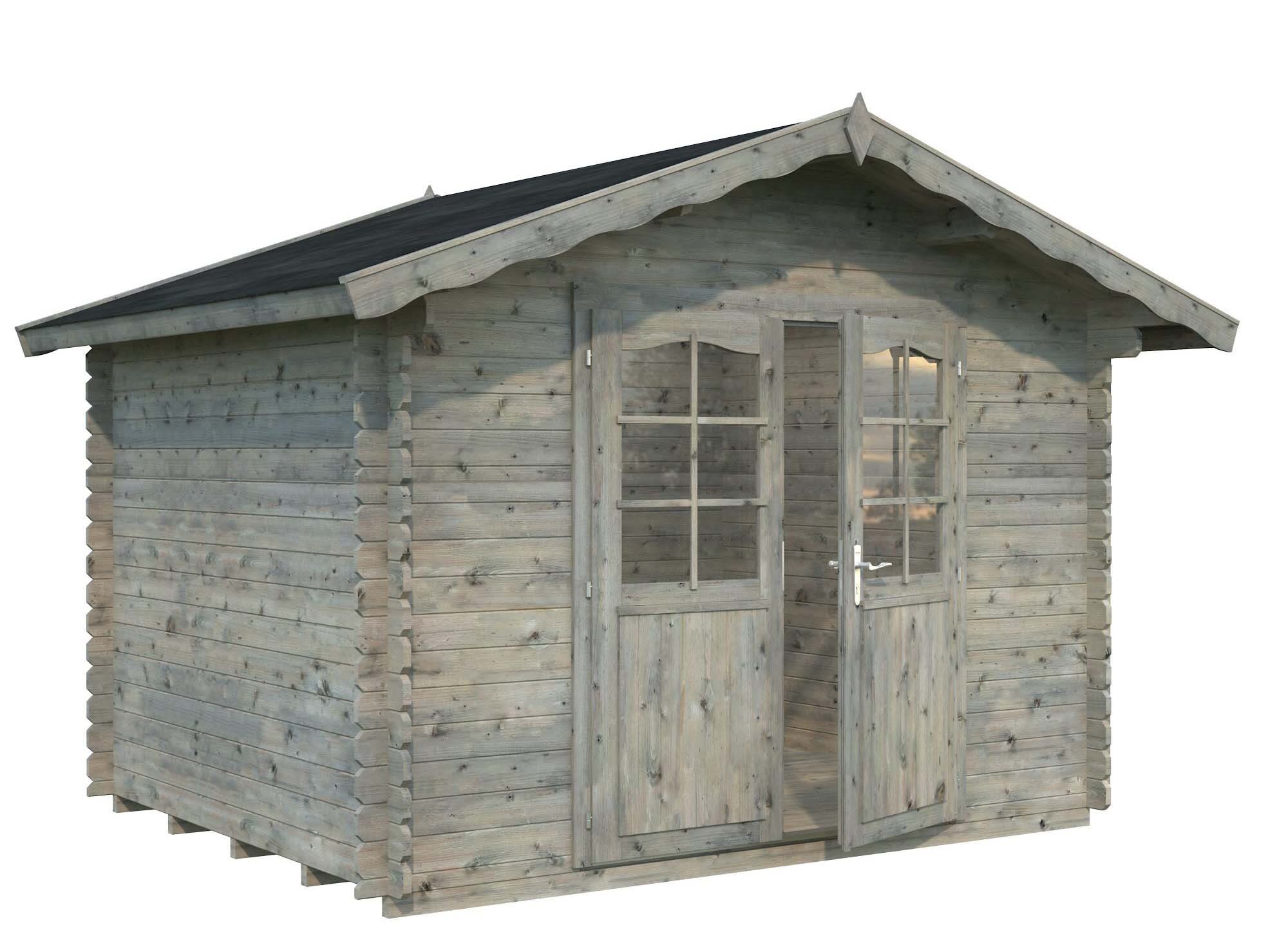 Palmako Vivian Stuga 7,2 m²/inv. 6,9 m², grå impregnerad