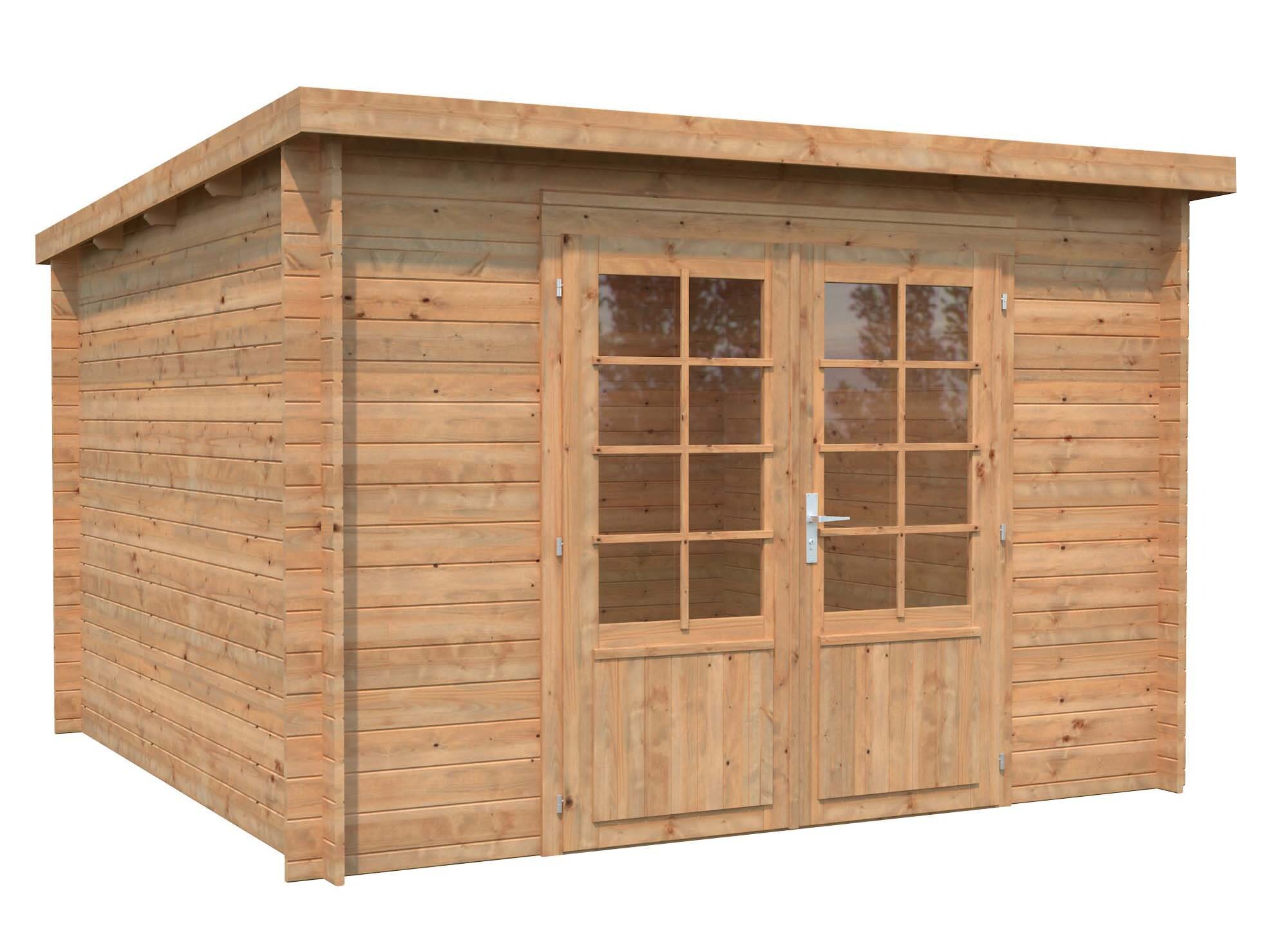 Palmako Ella Stuga 9 m²/inv. 8,7 m², utan golv, brun, impr.