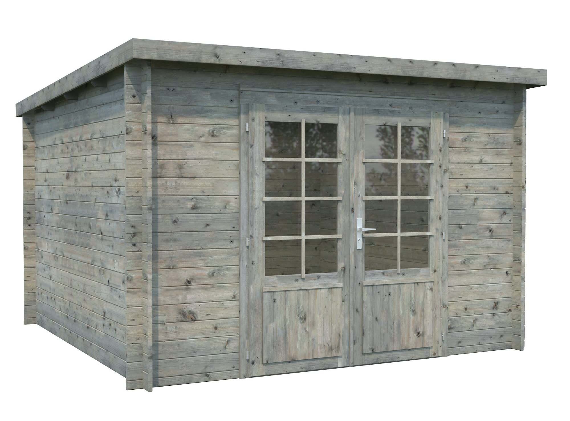 Palmako Ella Stuga 9 m²/inv. 8,7 m², utan golv, grå, impr.