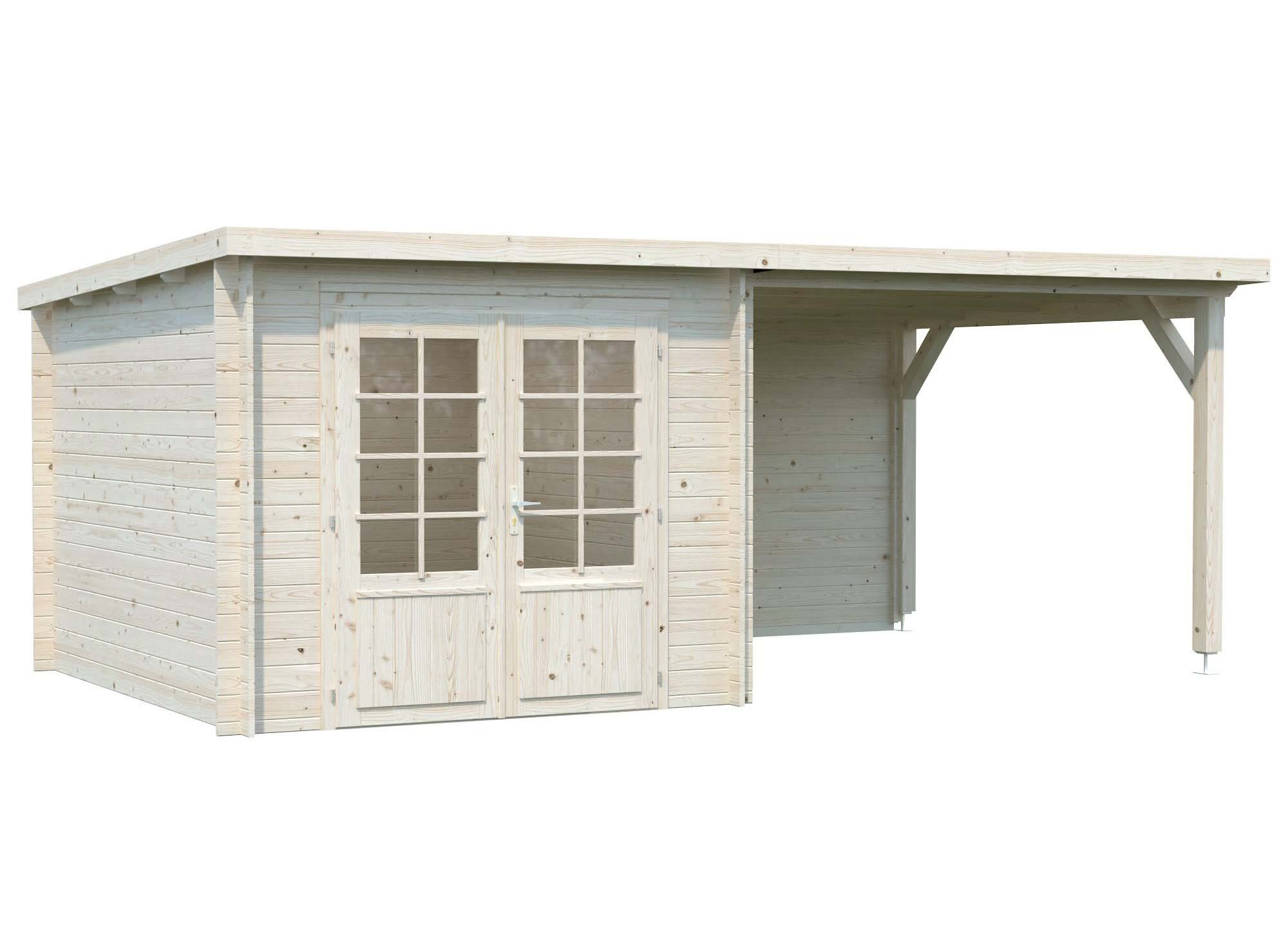 Palmako Ella Stuga 15,9 m²/inv. 6,9+8,2 m², utan golv, impr. natur