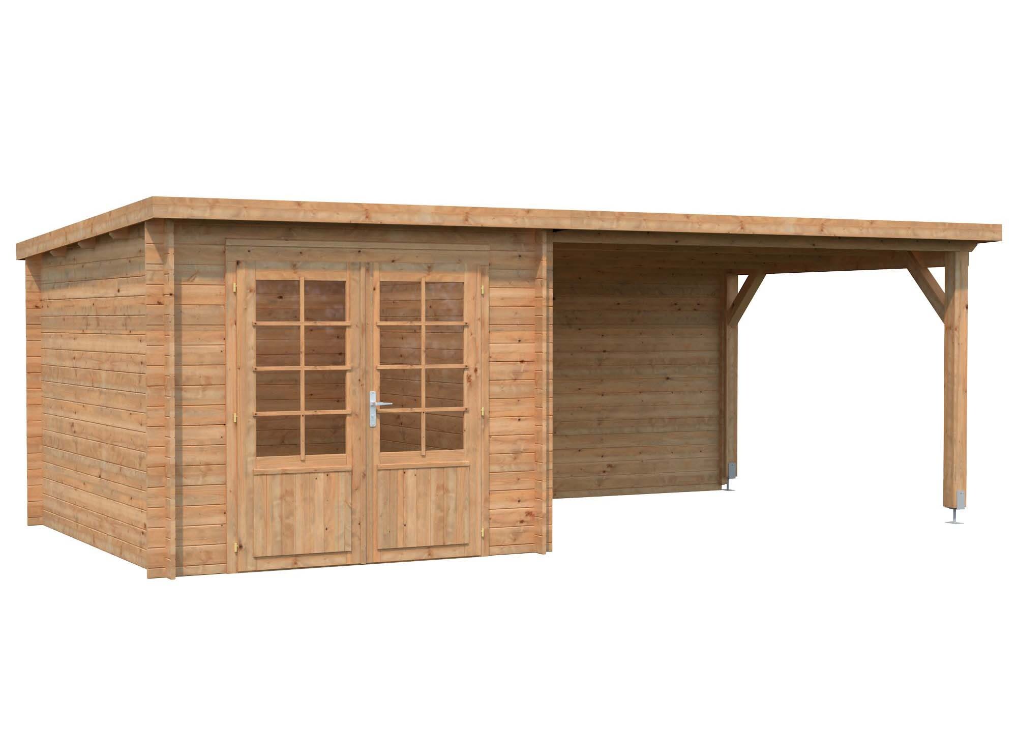 Palmako Ella Stuga 17,7 m²/inv. 6,9+10,0 m², utan golv, brun, impr.