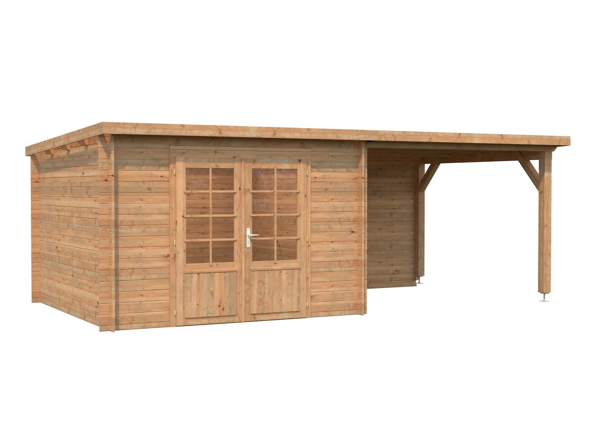 Palmako Ella Stuga 17,7 m²/inv. 8,7+8,2 m², utan golv, brun, impr.