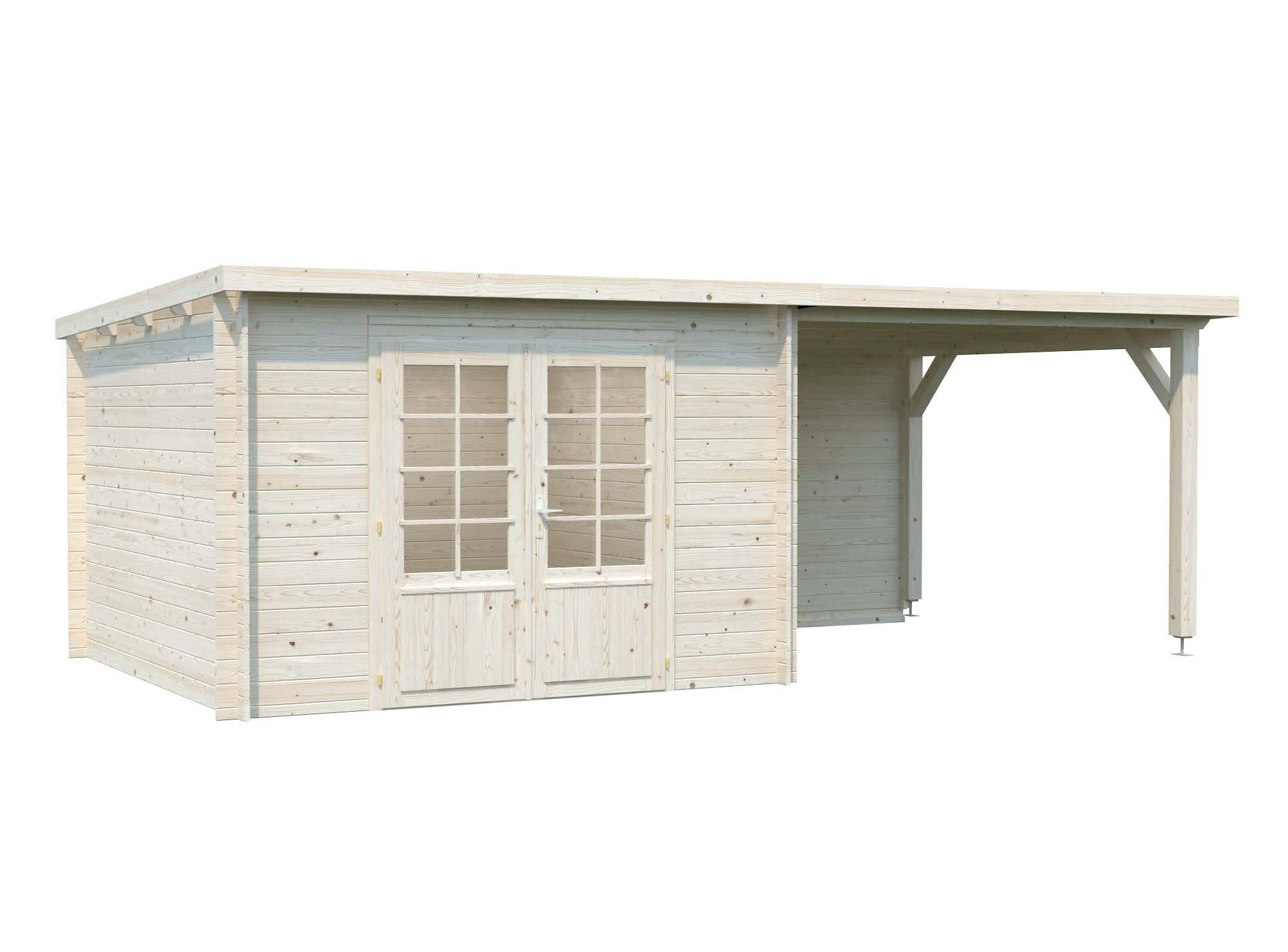 Palmako Ella Stuga 17,7 m²/inv. 8,7+8,2 m², utan golv, impr. natur