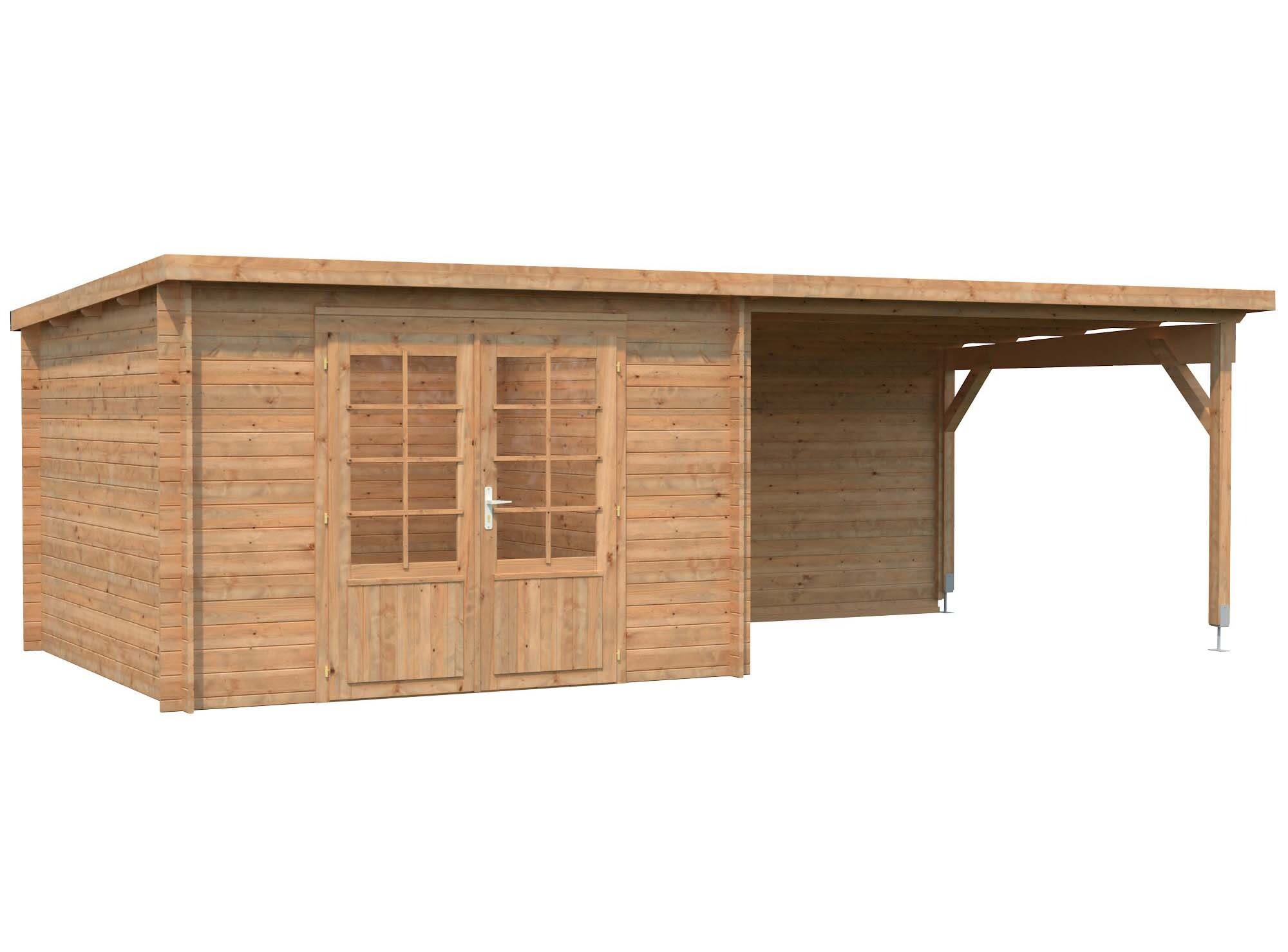 Palmako Ella Stuga 19,5 m²/inv. 8,7+10,0 m², utan golv, brun, impr.