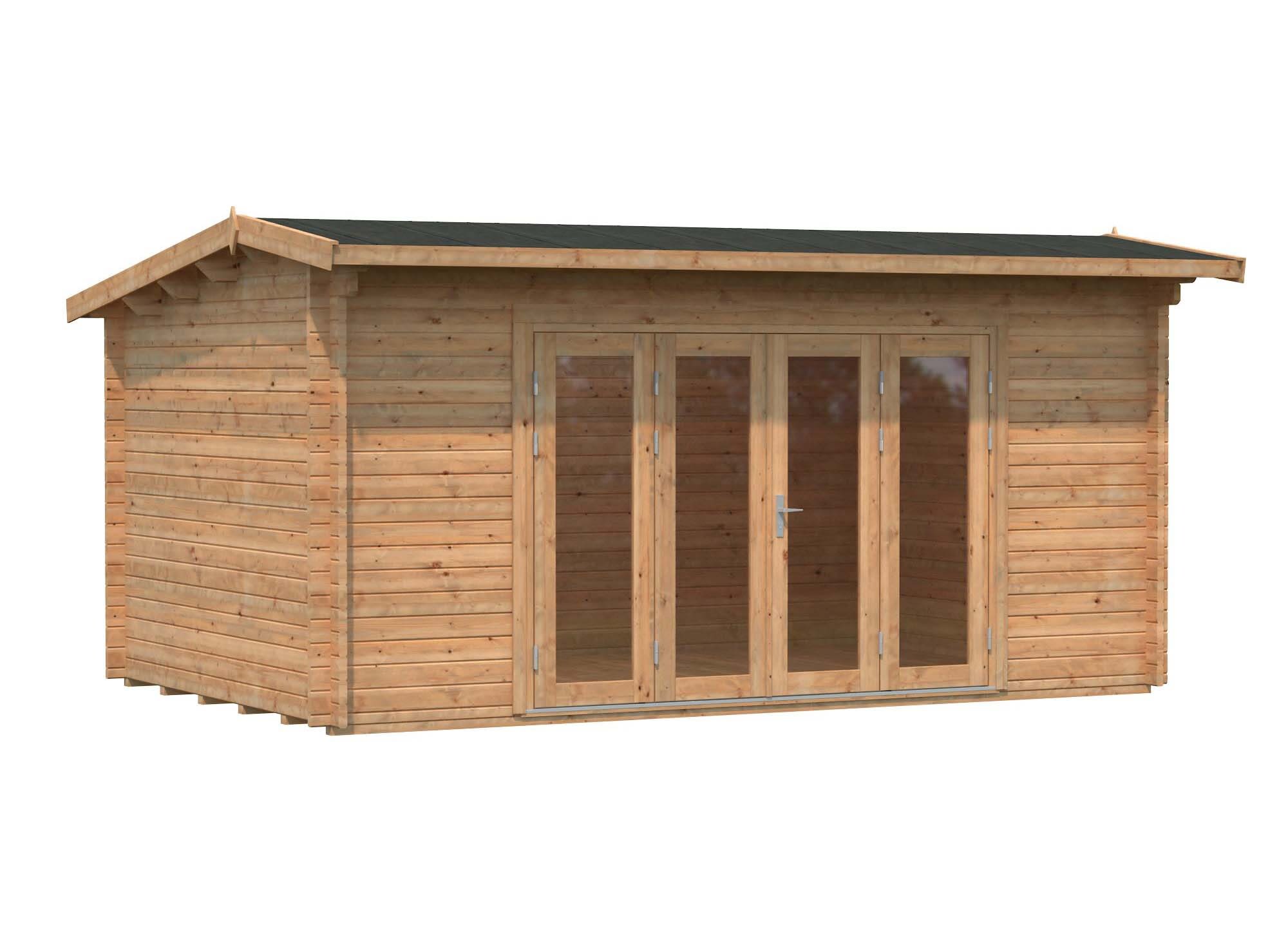 Palmako Ines Stuga 14,4 m²/inv. 13,7 m², brun impregnerad