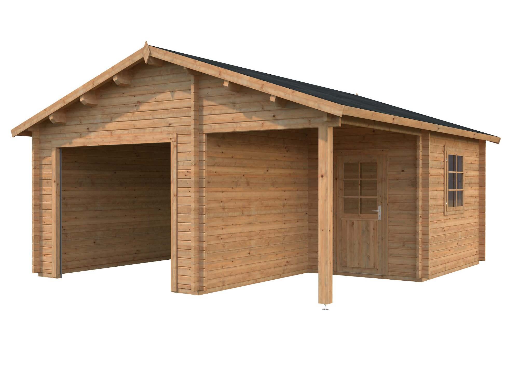 Palmako Roger Garage 28,1 m²/inv. 21,9+5,2 m², utan port brun, impr.