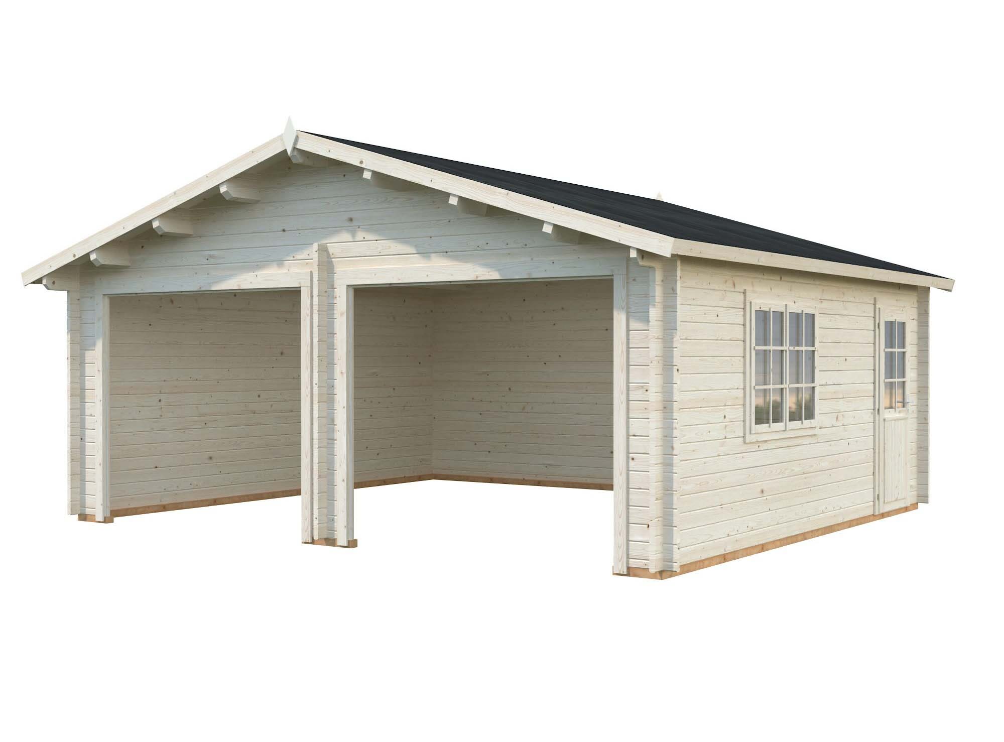 Palmako Roger Garage 29,3 m²/inv. 28,4 m², utan port, impr. natur