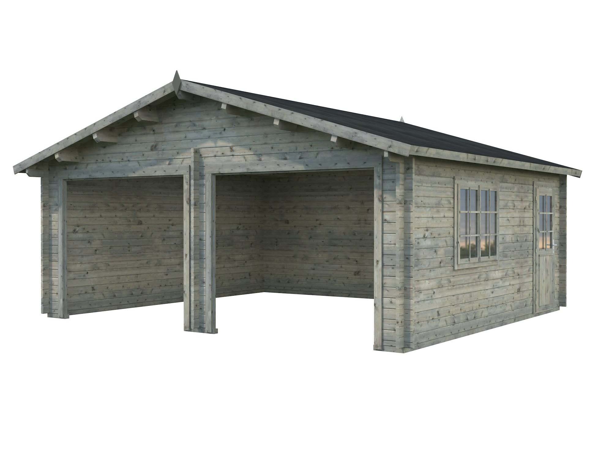 Palmako Roger Garage 29,3 m²/inv. 28,4 m², utan port grå, impr.