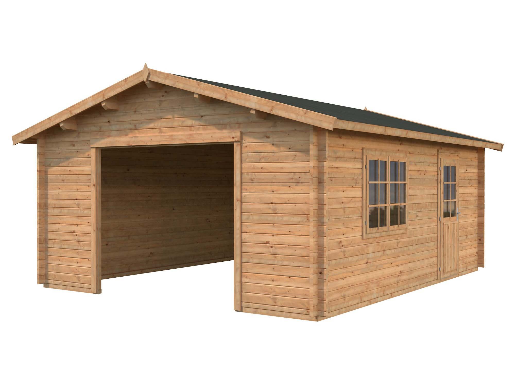 Palmako Roger Garage 29,2 m²/inv. 27,7 m², utan port brun, impr.
