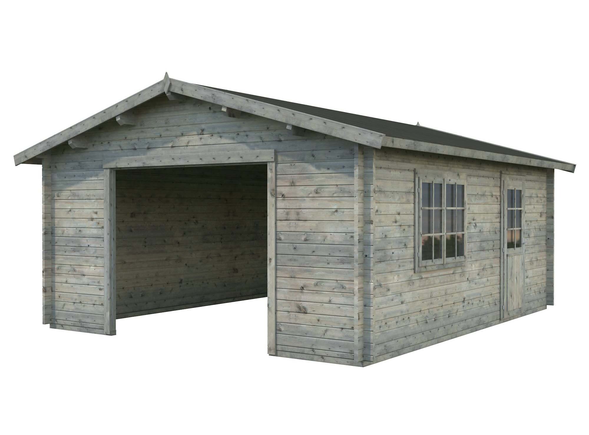 Palmako Roger Garage 29,2 m²/inv. 27,7 m², utan port grå, impr.