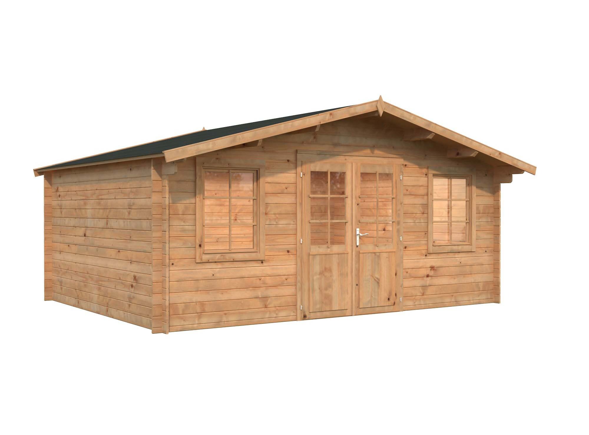 Palmako Klara Stuga 17,4 m²/inv. 17 m², utan golv, brun, impr.