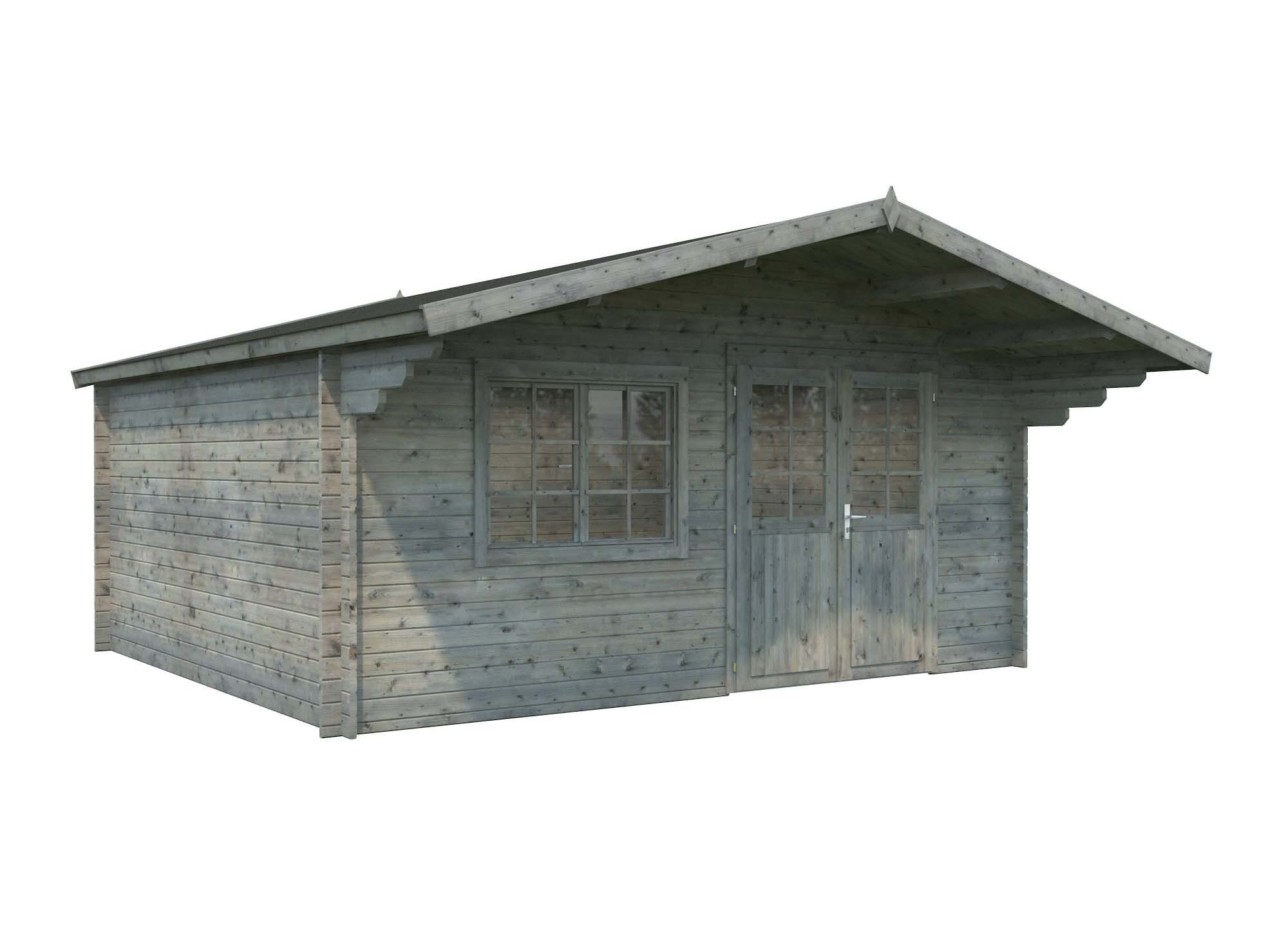 Palmako Britta Stuga 20,4/inv. 19,7 m², utan golv, grå, impr.