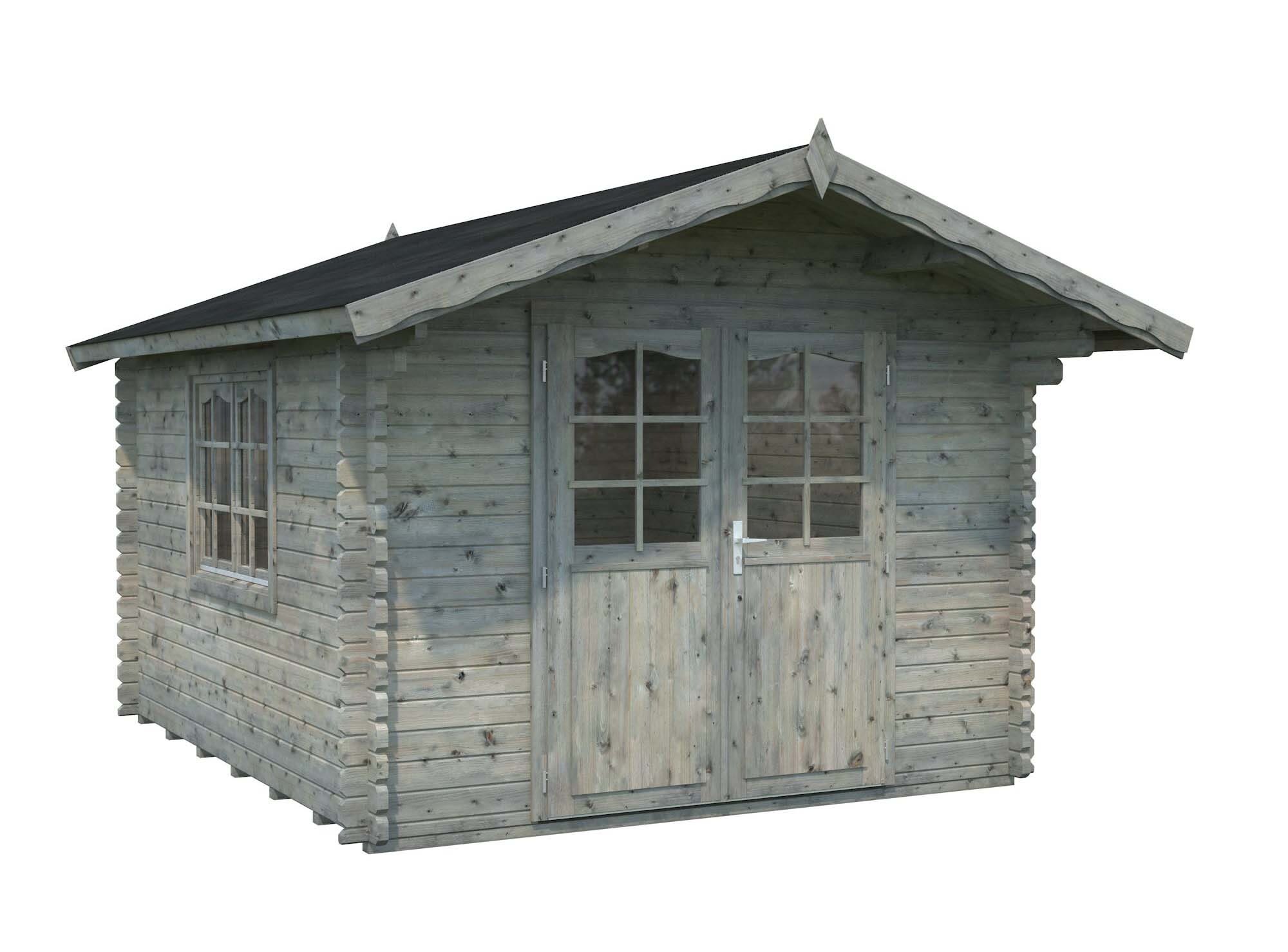 Palmako Sally Stuga 10,8 m²/inv. 10,2 , grå impregnerad