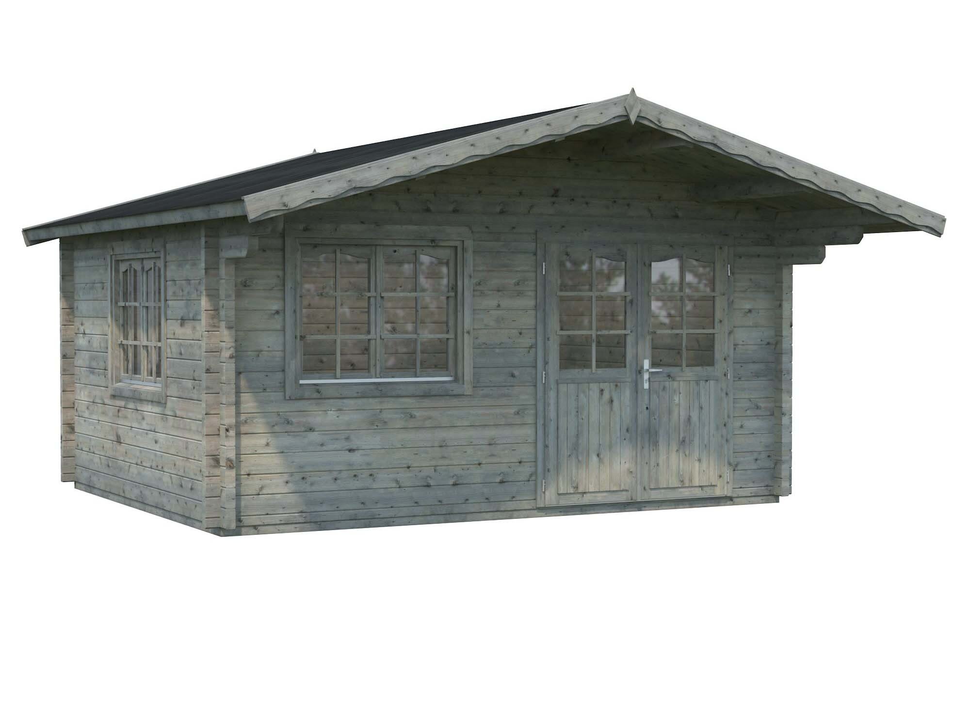 Palmako Helena Stuga 16,2 m²/inv. 15,1 m², grå impregnerad