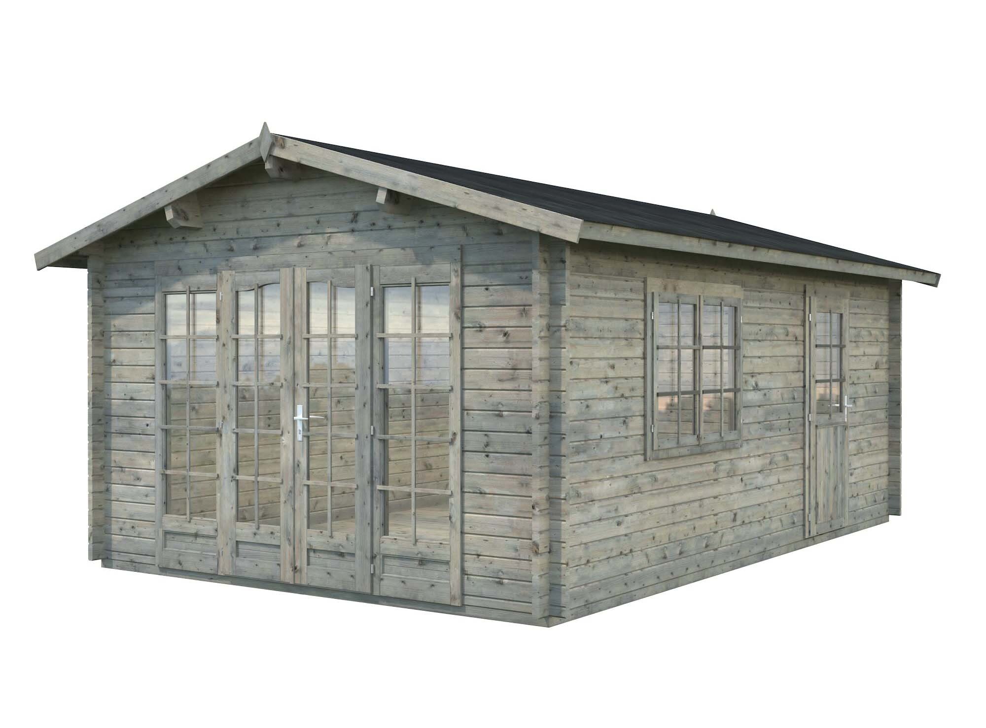 Palmako Irene Stuga 19,8 m²/inv. 19 m², grå impregnerad