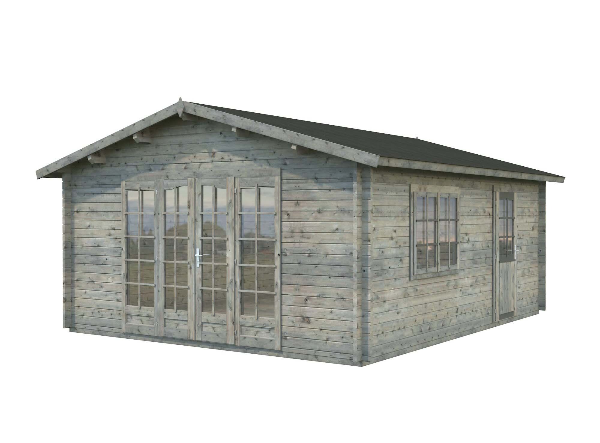 Palmako Irene Stuga 24,8 m²/inv. 23,9 m², grå impregnerad