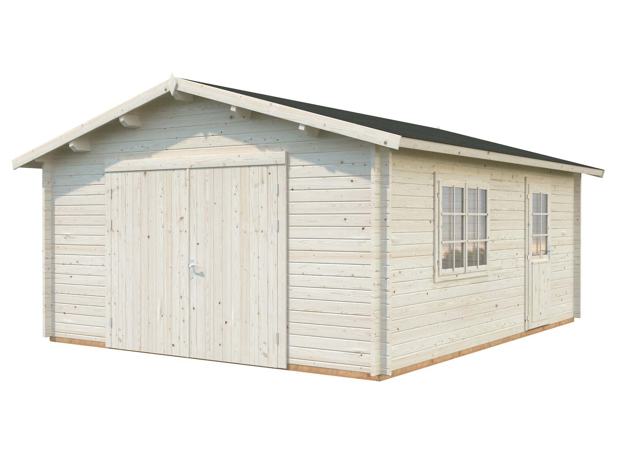 Palmako Roger Garage 24,8 m²/inv. 23,9 m², med port, impr. natur